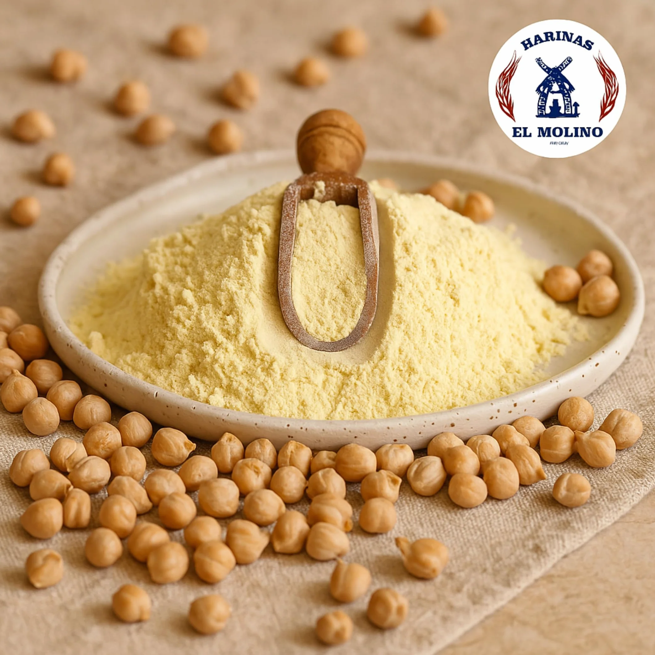 El Molino - Harina de Garbanzos - 5 Kg - Ideal para Dietas Veganas, Alta en Proteínas y Fibra, Perfecta para Repostería y Cocina Saludable