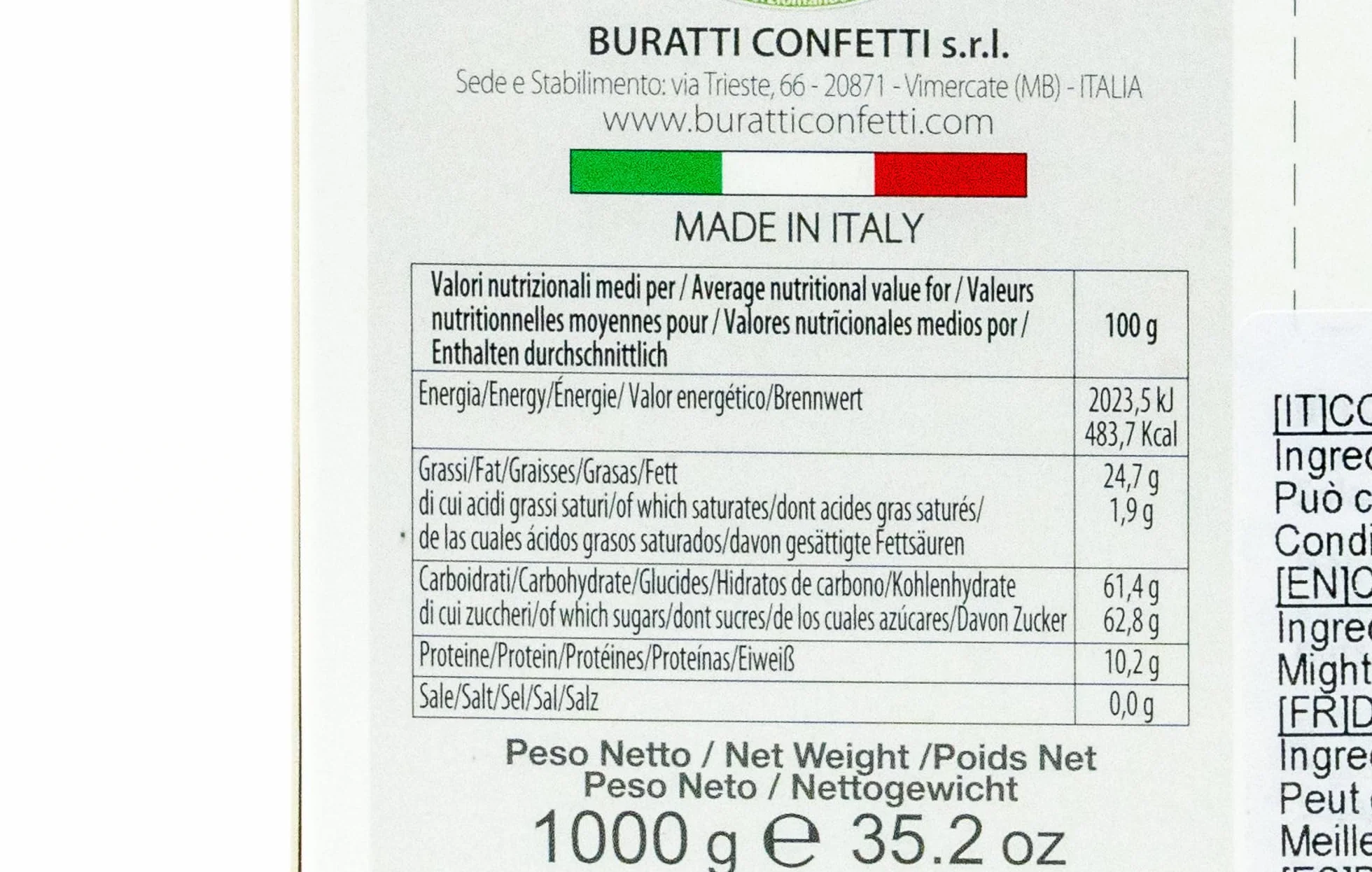 Buratti Confetti Avola Almendras Rosa 1000 g