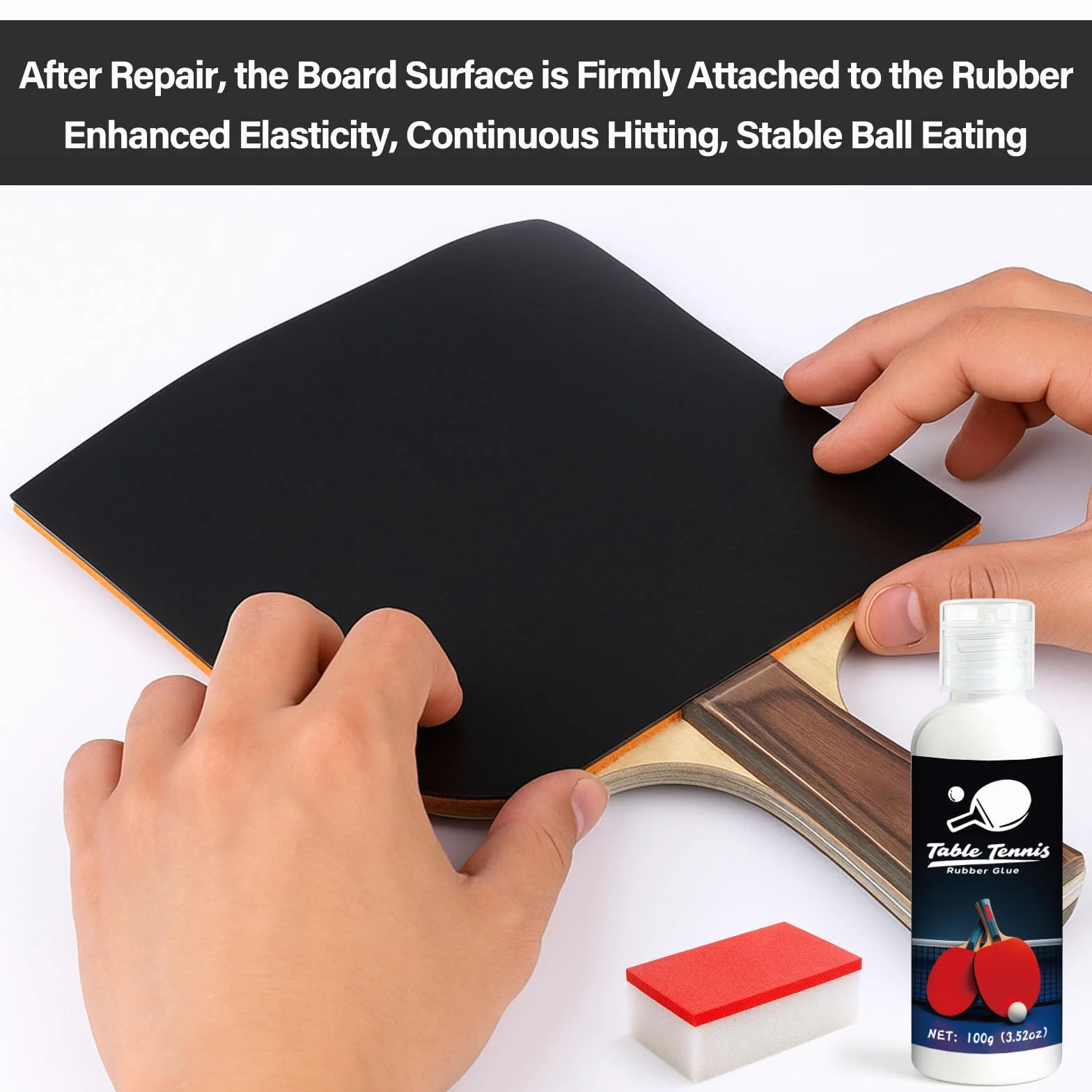 Pegamento para tenis de mesa 100 ml con 4 esponjas para raquetas de ping pong