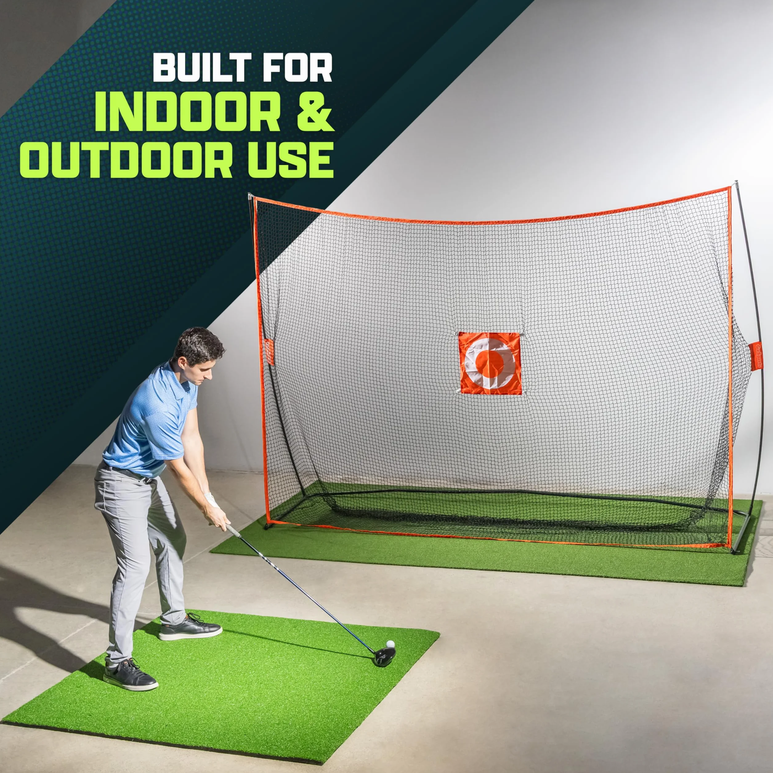 GoSports Red de práctica de Golf 3x2,3 m, Rango de conducción para Interiores o Exteriores