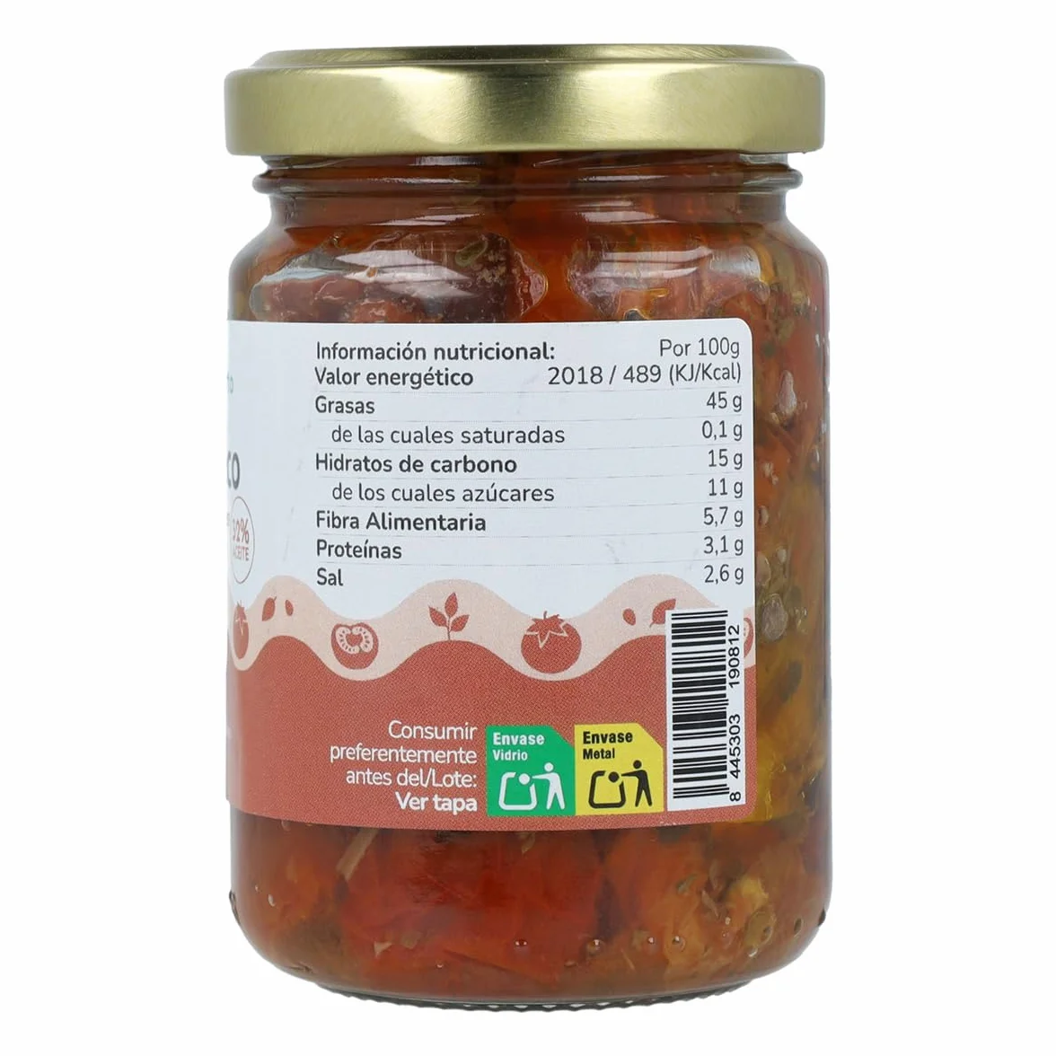 PLANETA HUERTO | Tomate Seco en Aceite de Oliva Virgen Extra Ecológico 155 g, Condimento Mediterráneo BIO -Tomate Seco Ideal para Ensaladas, Pastas y Tostas
