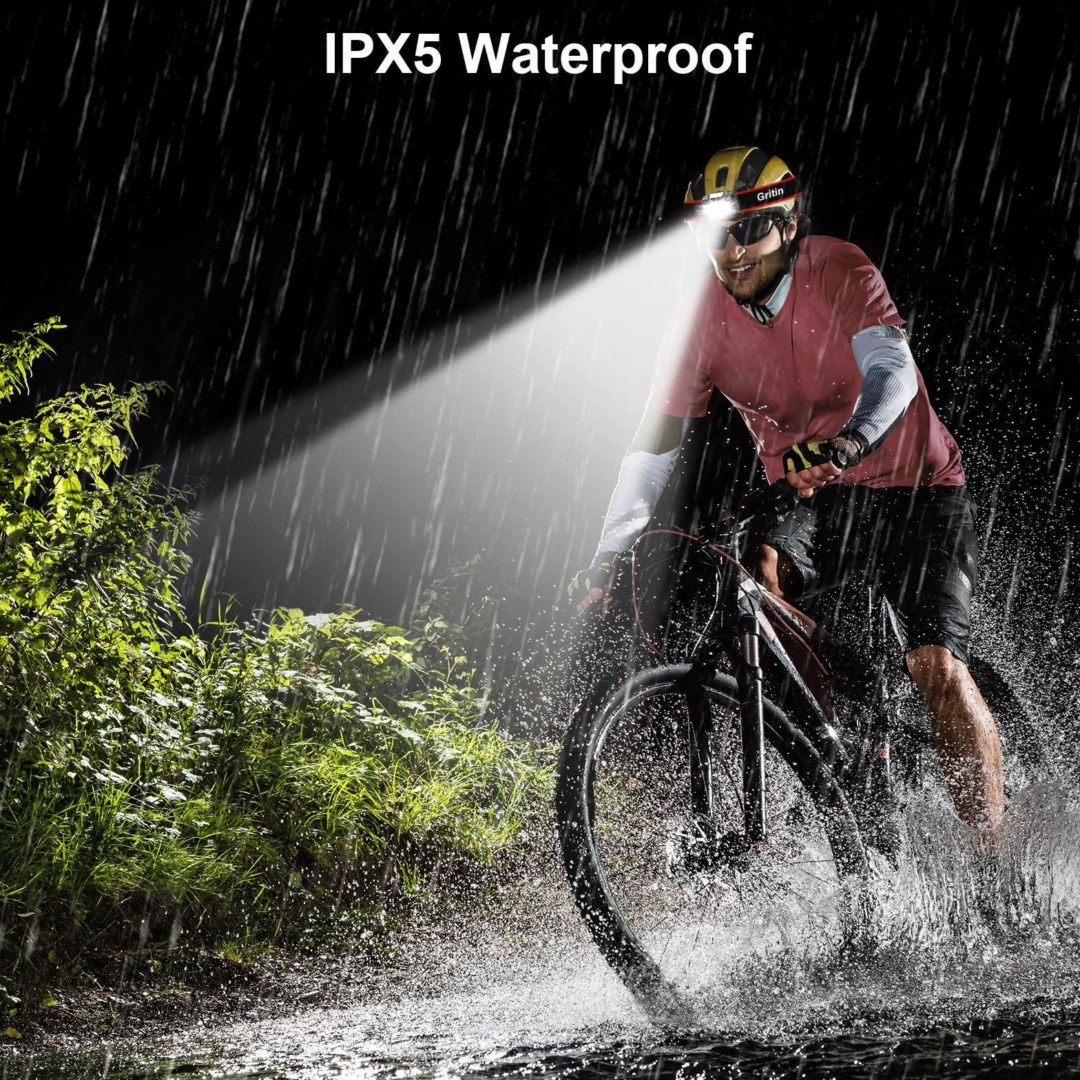 Gritin Linterna Frontal LED 2 Pack COB Super Brillante Impermeable para Correr Acampar