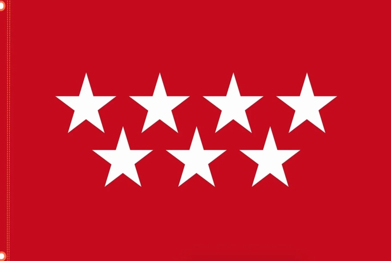 Bandera Comunidad Madrid 60 x 90 cm Satén 2 Ojales