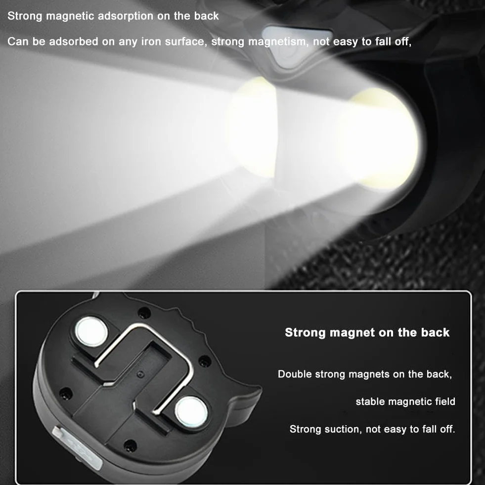 Linterna frontal LED COB para niños y adultos, 4 modos, batería, para acampar y senderismo
