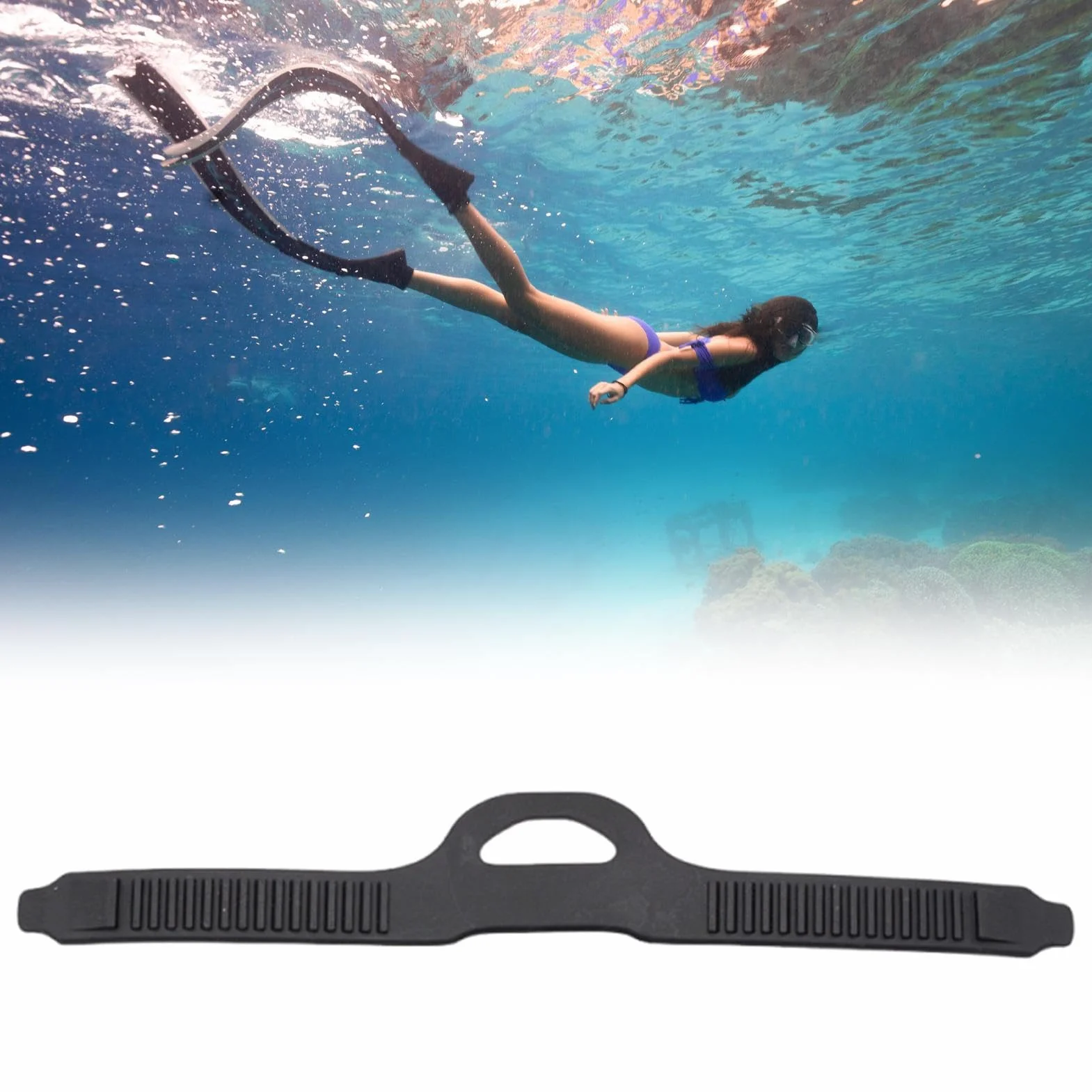 Correa para Aletas 2 Pack Correa Ajustable de Goma para Pesca Buceo Natación Recambio