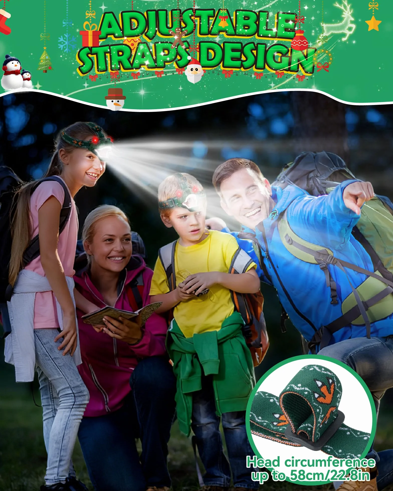 Linterna frontal dinosaurio para niños 3-8 años regalo cumpleaños