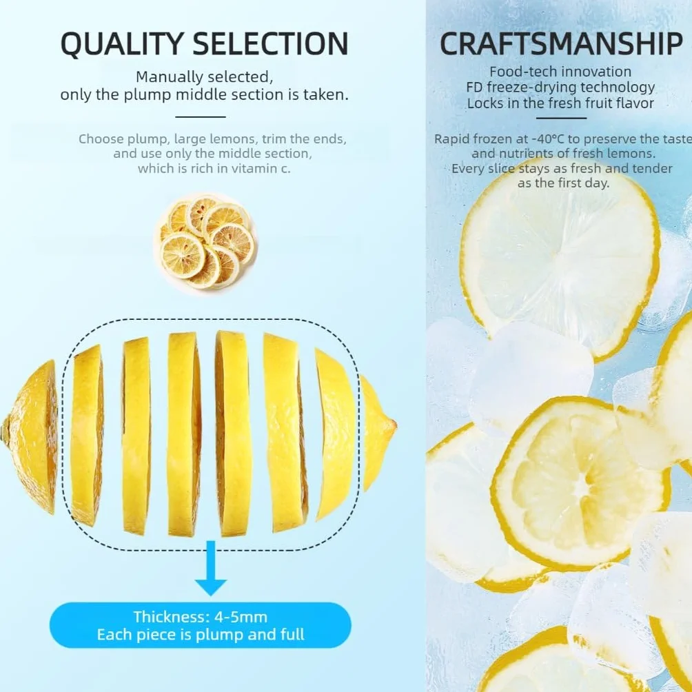 Rodajas De Limón Liofilizadas | 48g / 1,69oz Té De Hierbas | Rodajas De Limón Para Té De Frutas | Té De Bienestar De Oficina