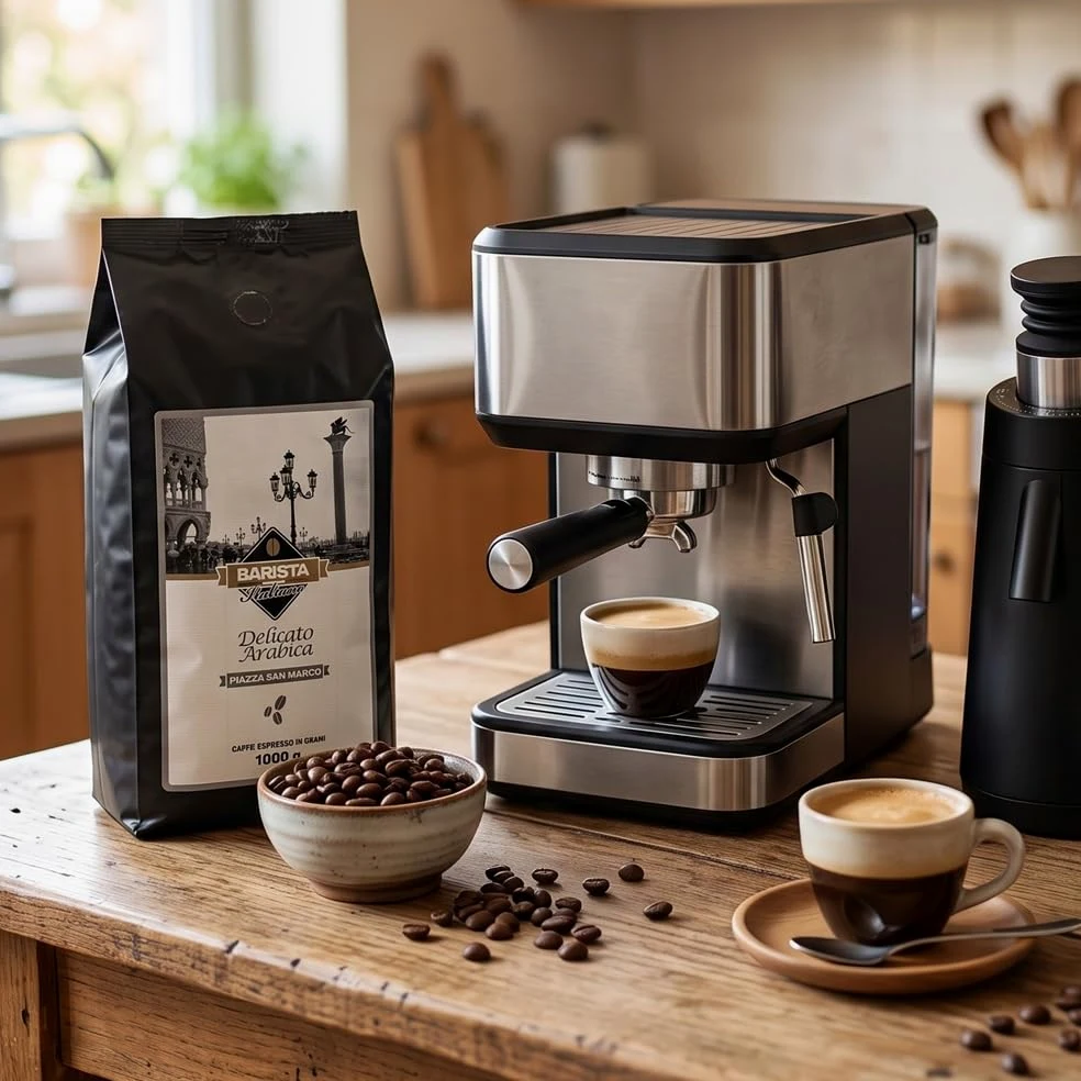 Barista Italiano - 2 x 1KG Café Natural En Grano (DELICATO ARABICA) | Made in Italy