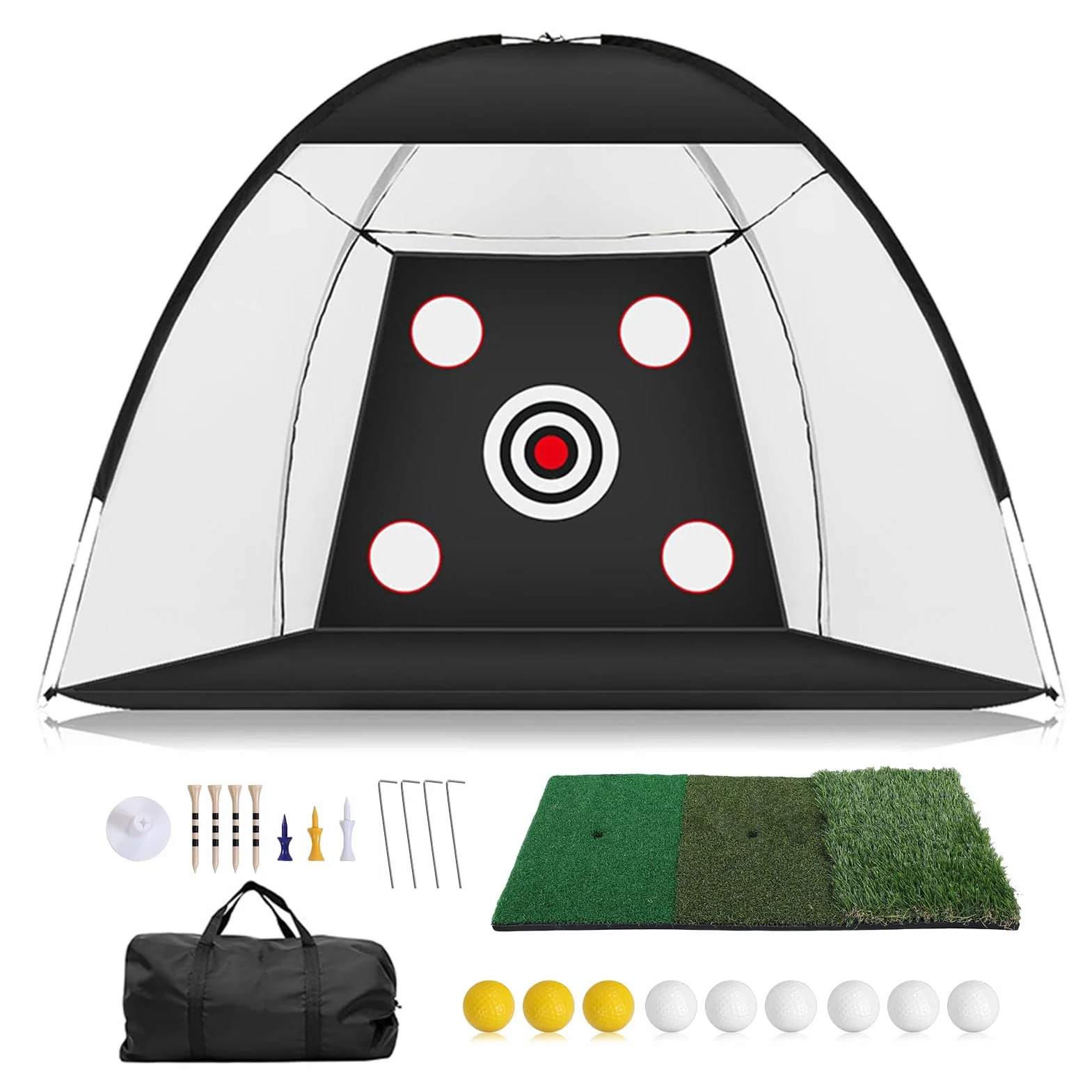 Red de Práctica de Swing Plegable para Exteriores 10 x 7 pies
