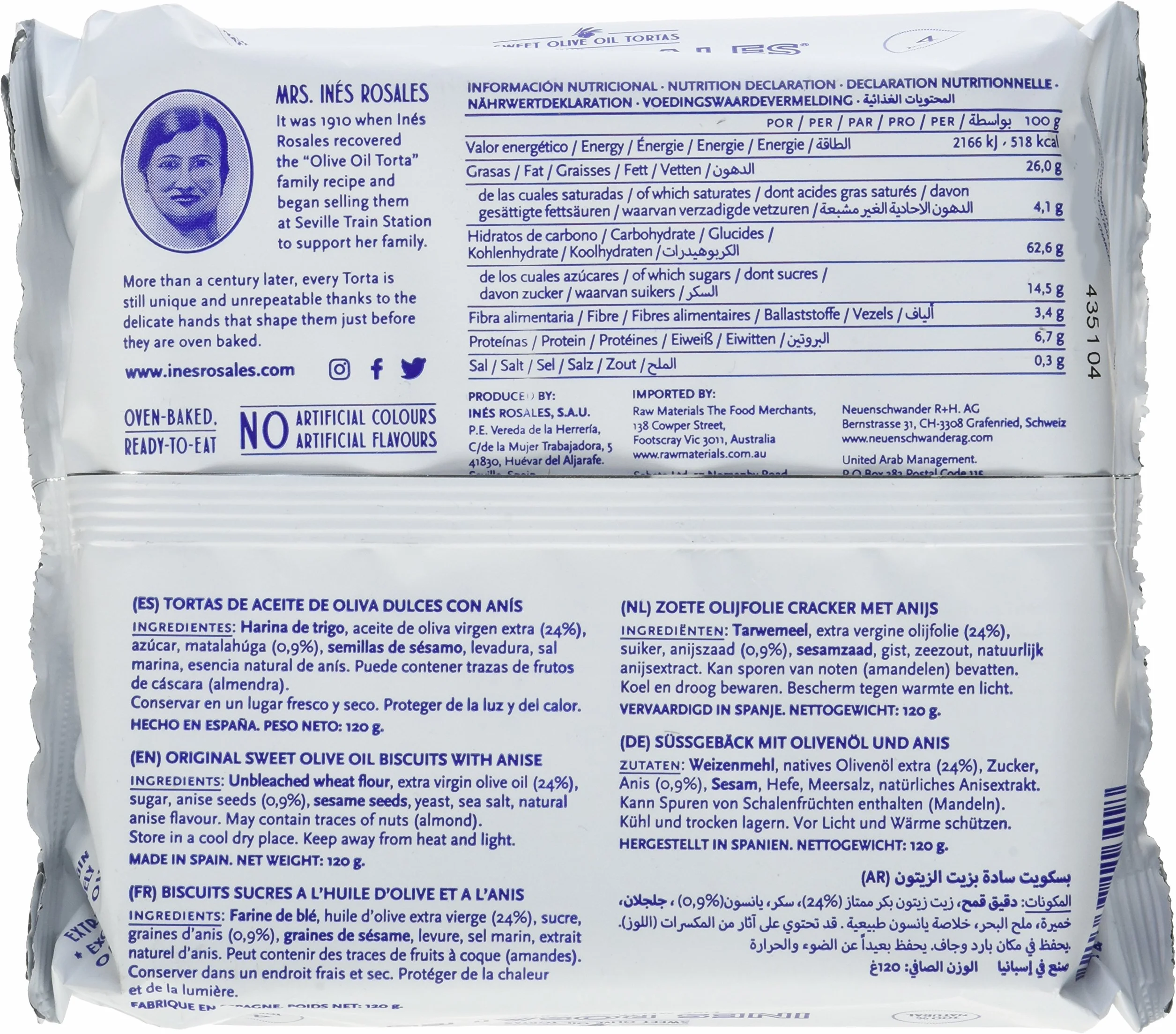 Ines Rosales - Tortas de aceite - 180 g - 6 unidades