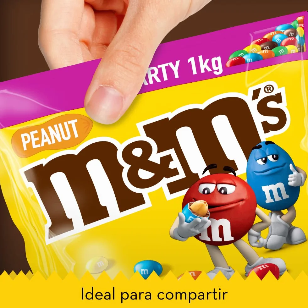 M&M's Peanuts Snack en Bolitas de Colores de Cacahuete y Chocolate con Leche, regalo (1kg)