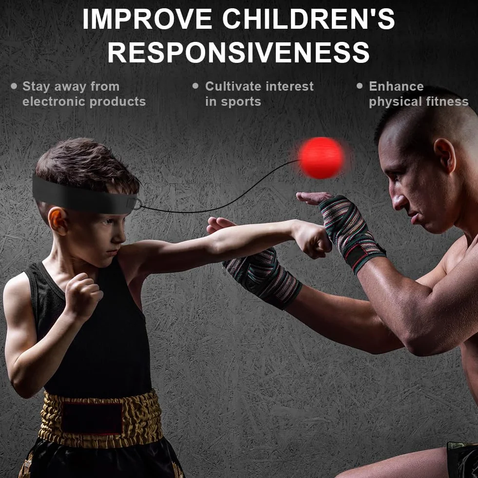 flintronic Pelota de Reflejos Boxeo, Bola de Entrenamiento de Boxeo con Diadema para Fitness MMA Muay Thai