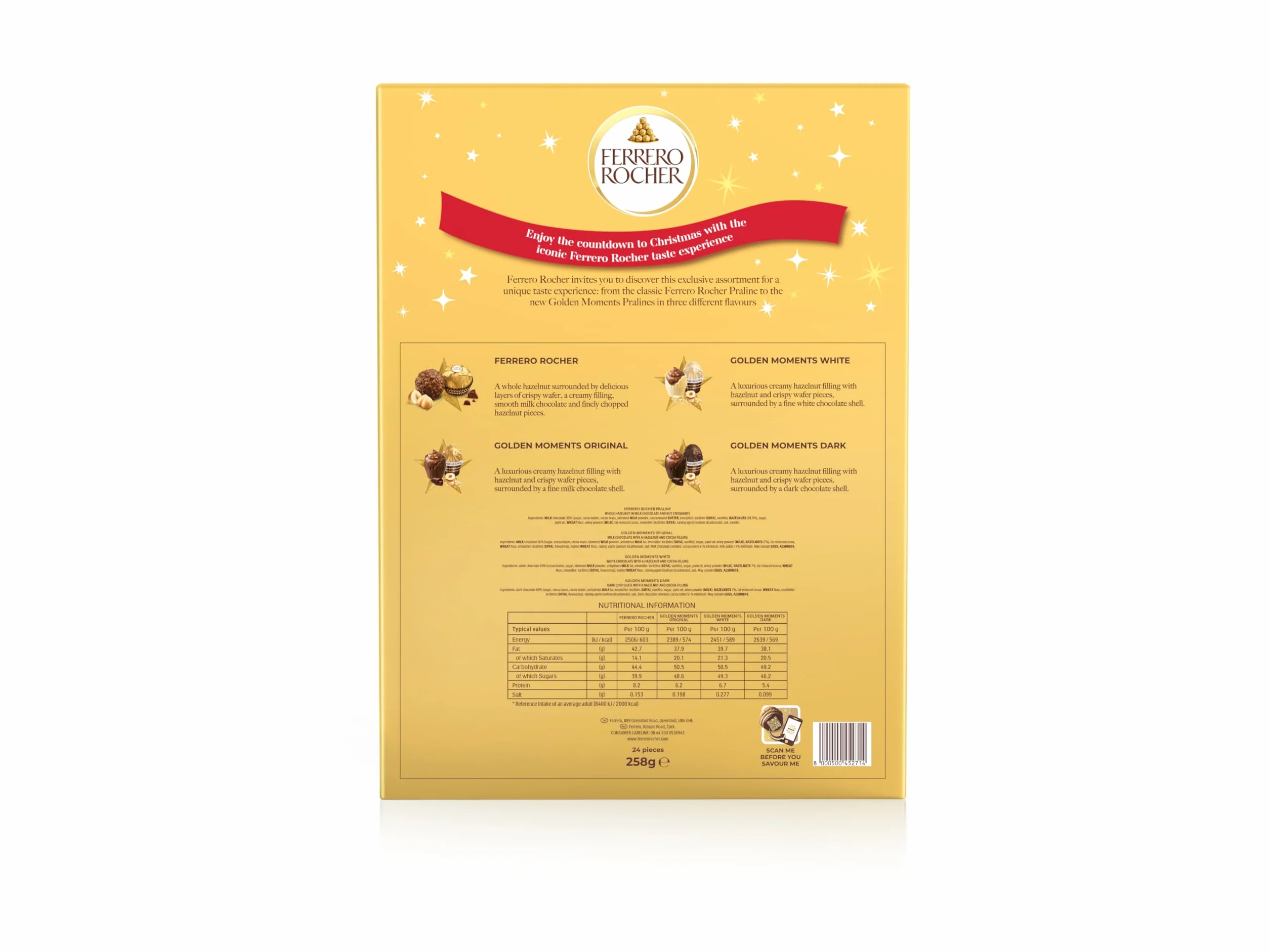 Calendario de Adviento Ferrero Rocher Golden Moments 258 gramos