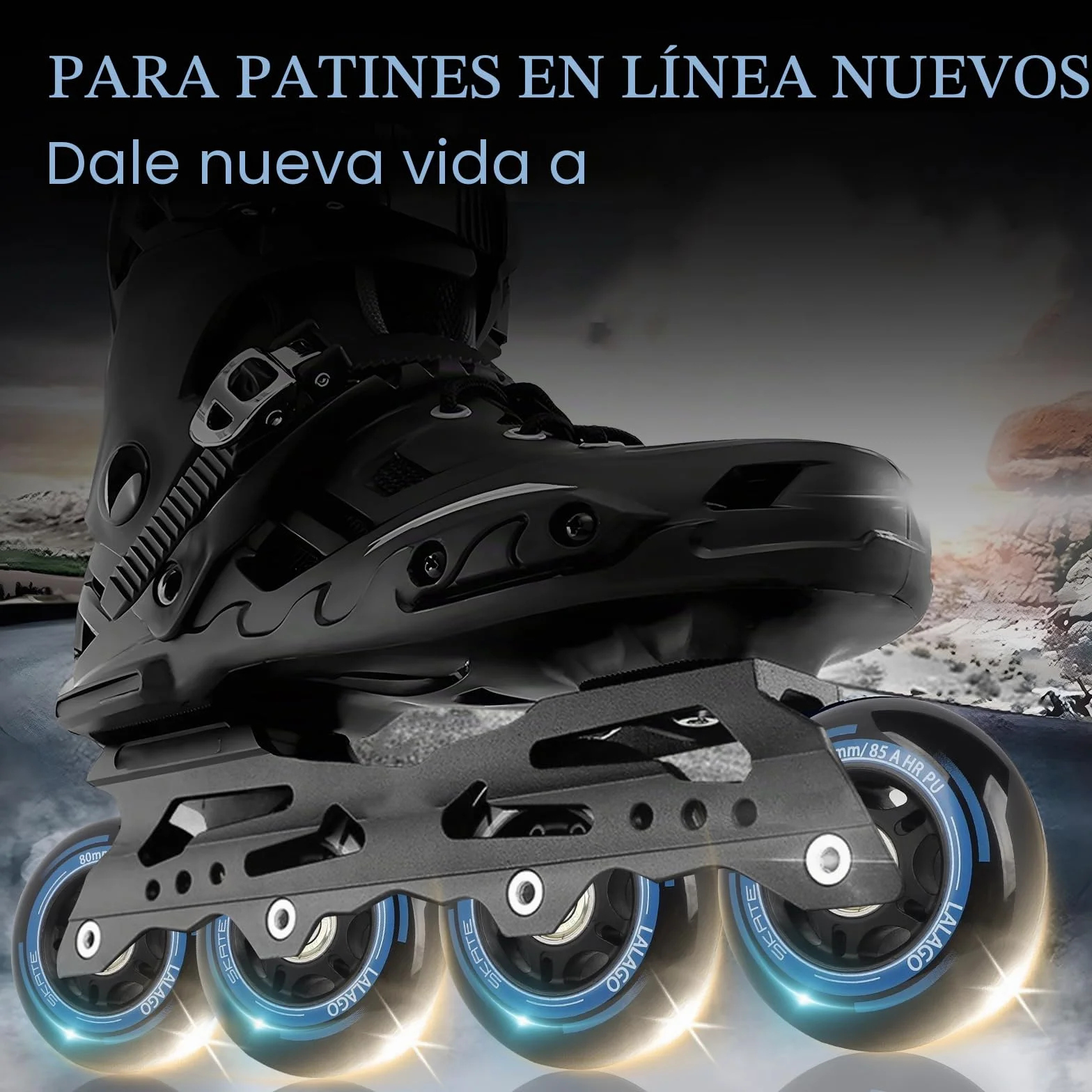 LALAGO Ruedas Patin en Linea 80mm 88A HRPU ABEC9 8 Piezas para K2 Hudora Gonex Apollo