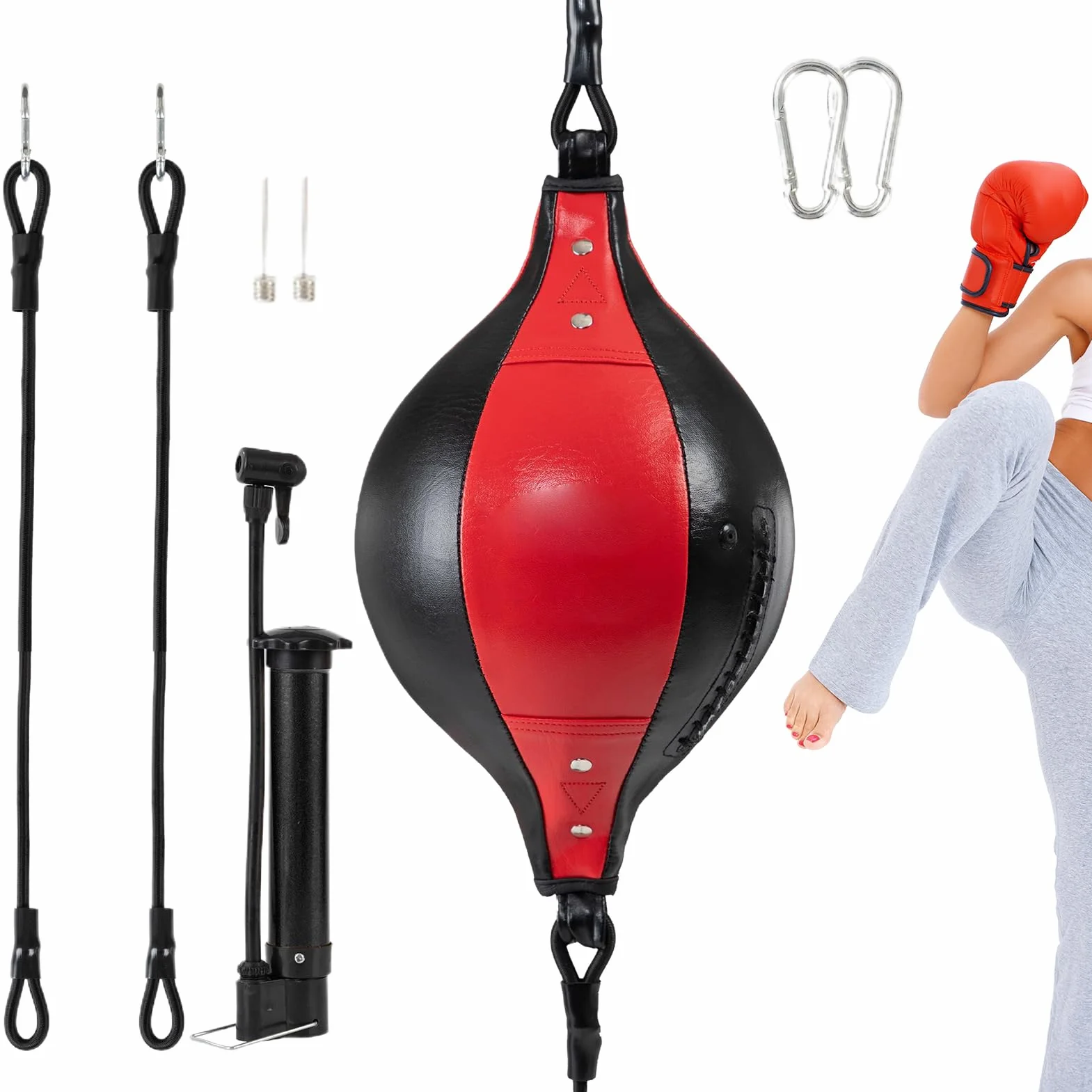 Pelota de doble extremo de piel sintética para fitness y entrenamiento