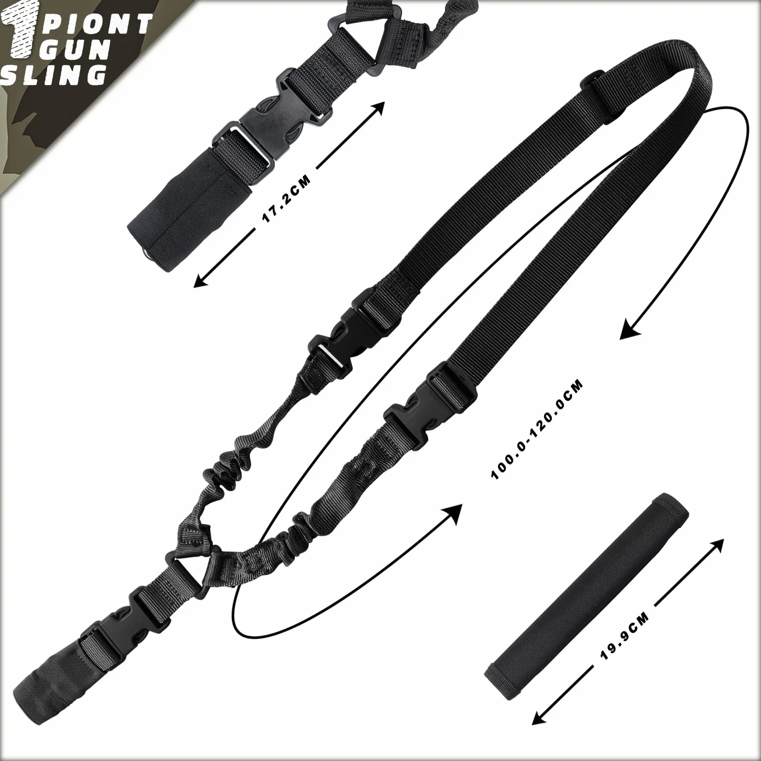 ZONSUSE Correa Portafusil 1 Punto, Cabestrillo Táctico Ajustable Liberación Rápida para Fusil Airsoft Caza