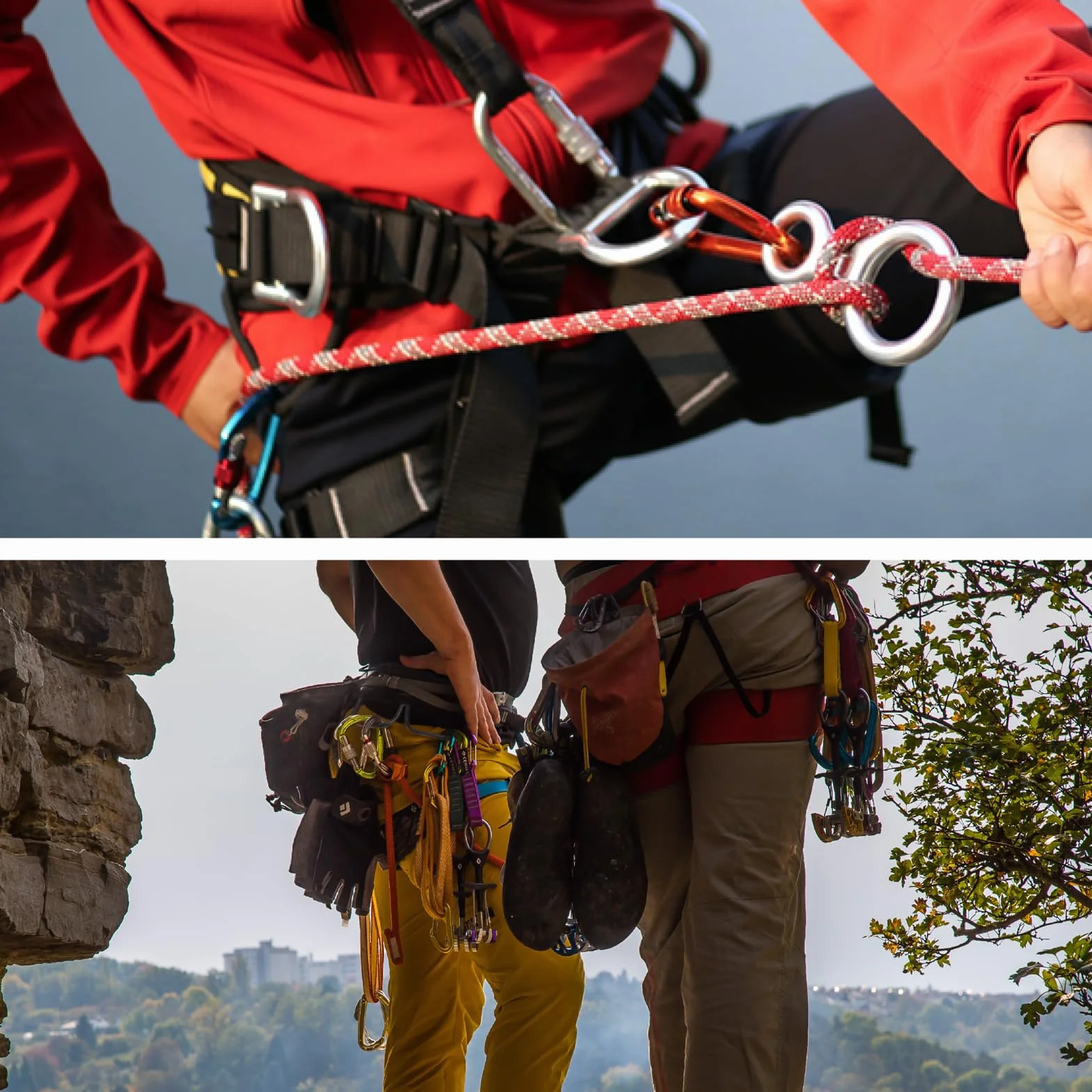 Azarxis Descensor Escalada 35KN Figura 8 Anillo de Rappel Mosquetón Aluminio Montañismo