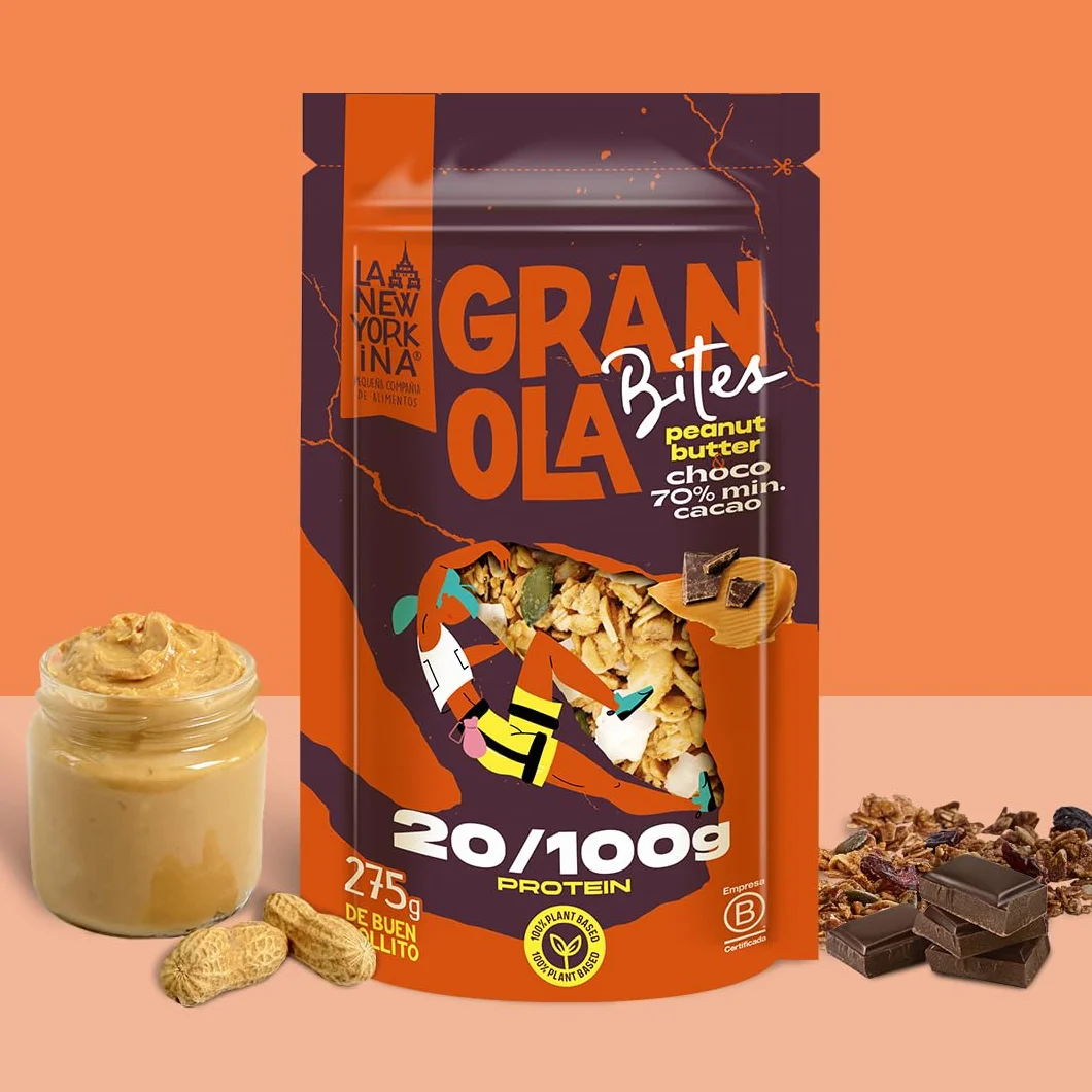 Granola Peanut Butter Chocolate LA NEWYORKINA BITES 22% Chocolate 70% Cacao 275g