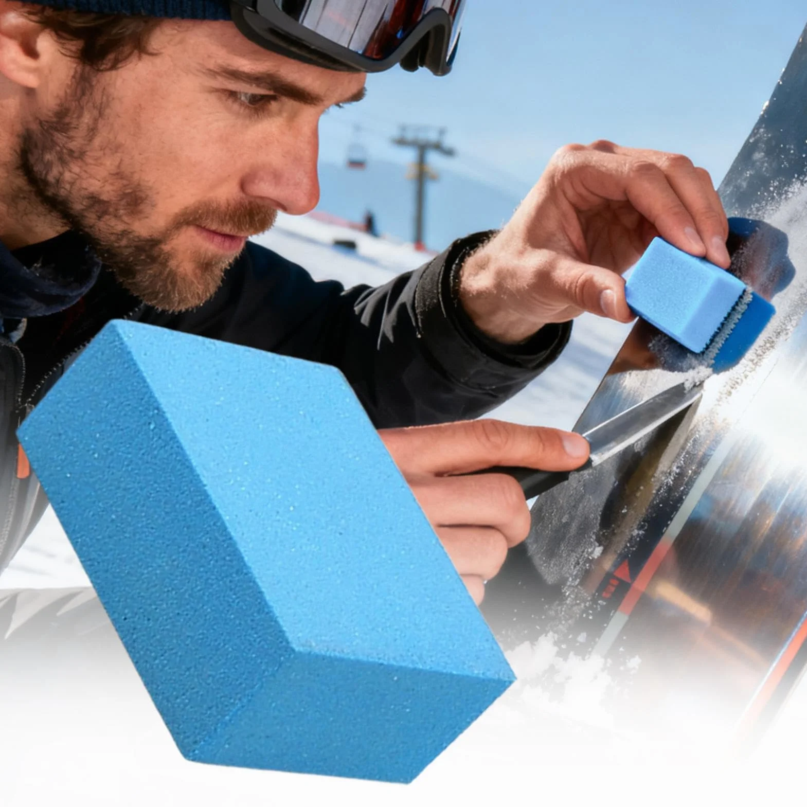 Genérico Bloque Abrasivo De Goma Gomosa para Afinado de Tablas Snowboard y Esquí