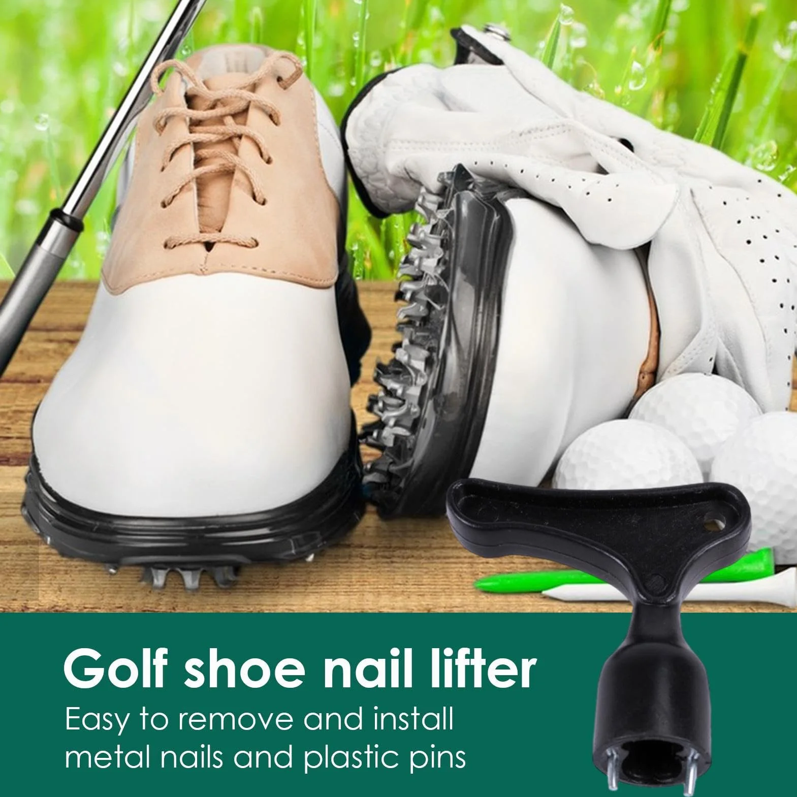 Herramienta de limpieza de puntas de golf 2.36x2.55 pulgadas, removedor universal de llave de tacos