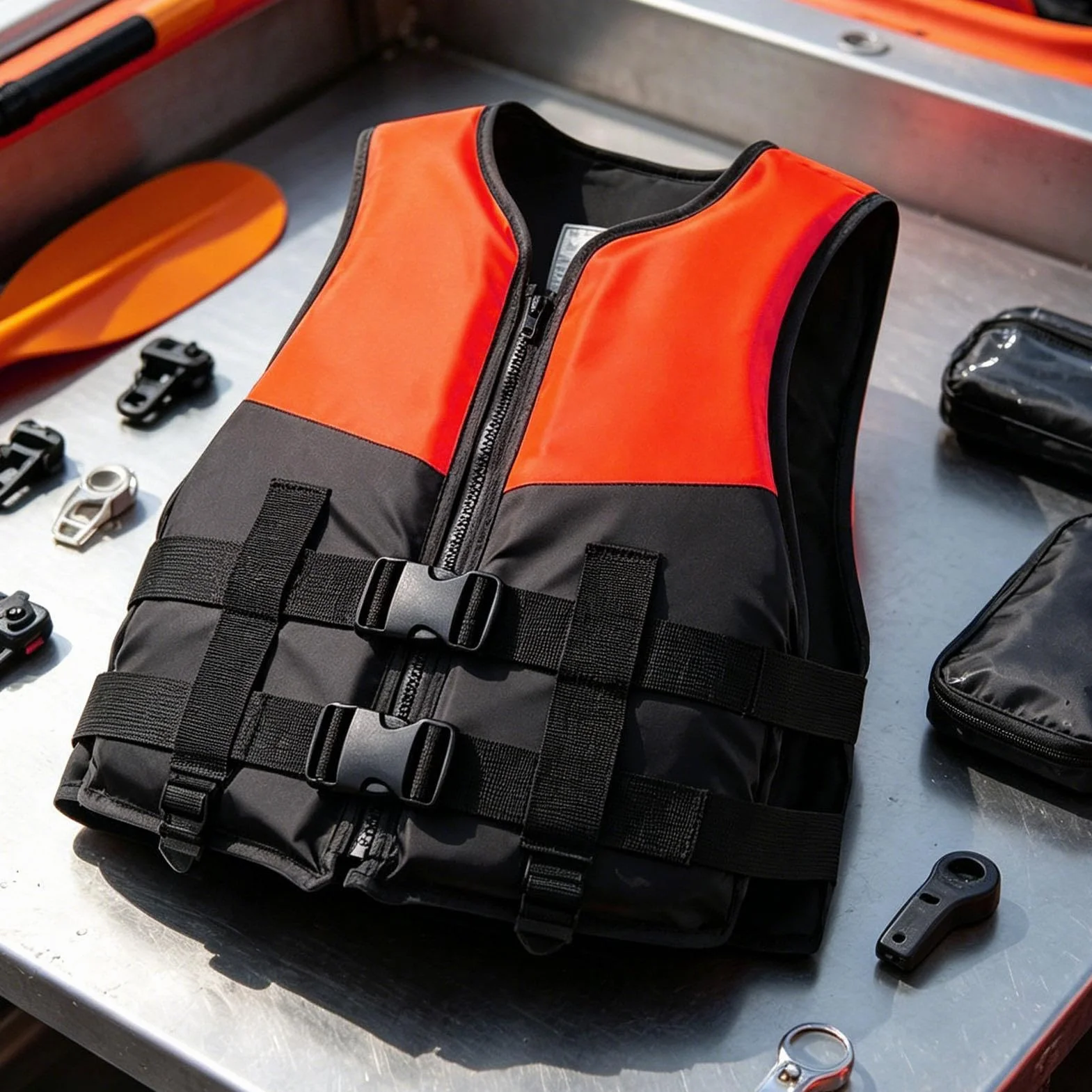 Giacca da Nuoto Galleggiante Alta Galleggiabilità Tessuto Oxford Gilet Salvagente Regolabile Sicurezza Giubbotto Snorkeling Mare per Uomo Donna
