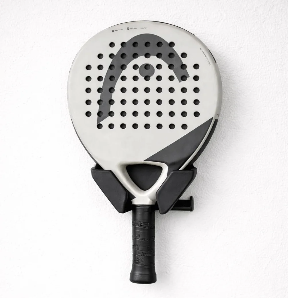 Soporte de pared para raqueta de pádel y tenis antiarañazos ahorra espacio con tornillos y tacos