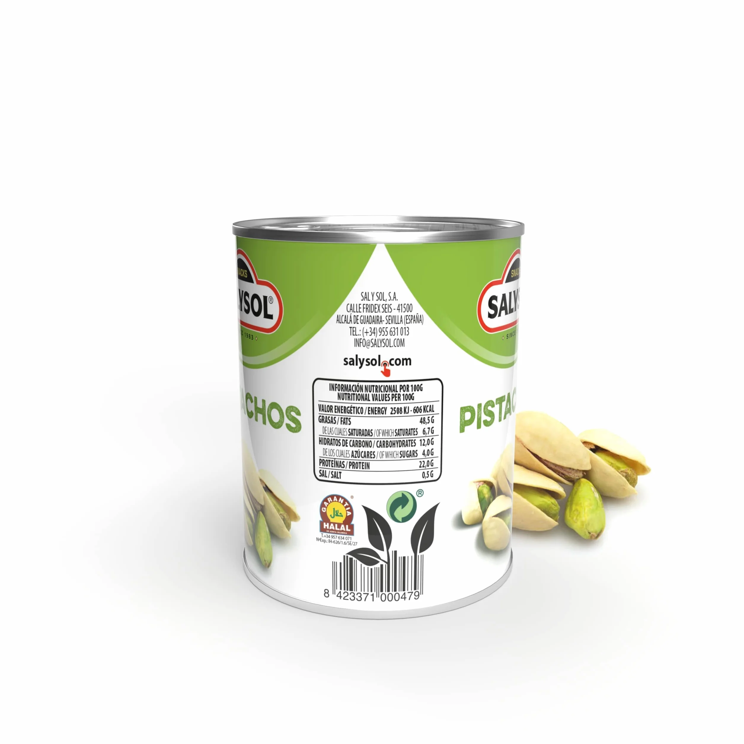 SALYSOL | Pistachos aperitivos salados envasados al vacío 10x36 gramos.