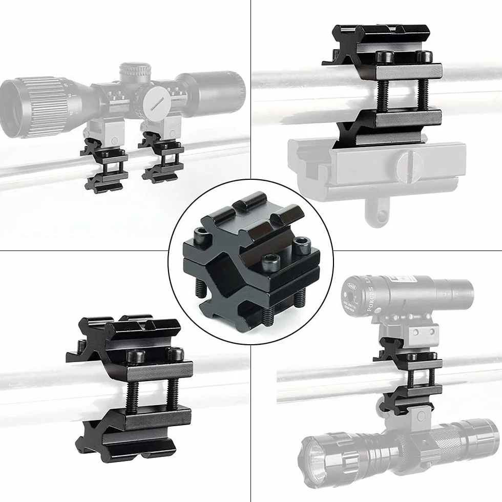 ACEXIER Tactical Universal 20mm Picatinny Weaver Barrel Ring Mount Adapter for Rifle Scope Flashlight