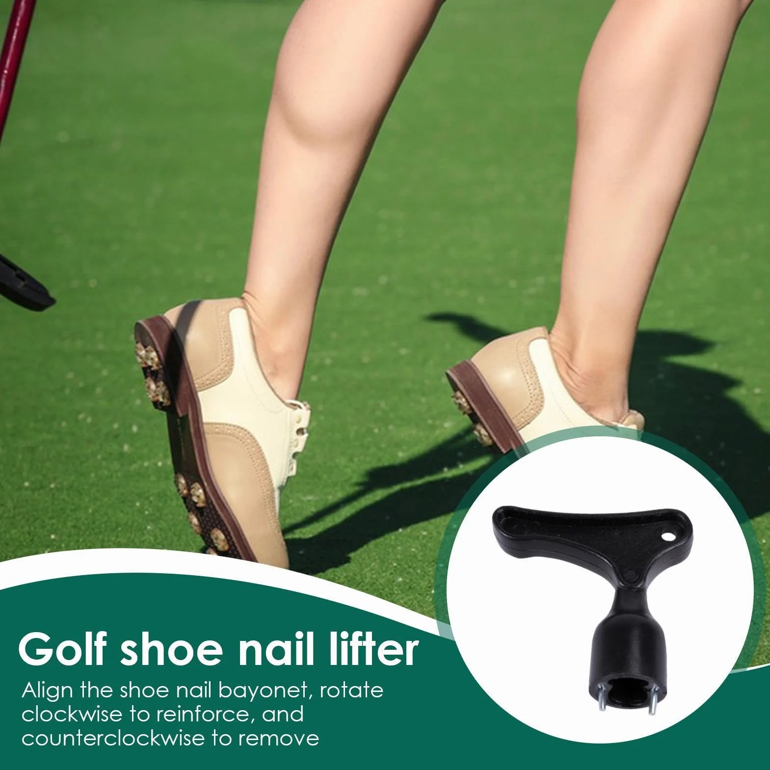 Herramienta de limpieza de puntas de golf 2.36x2.55 pulgadas, removedor universal de llave de tacos