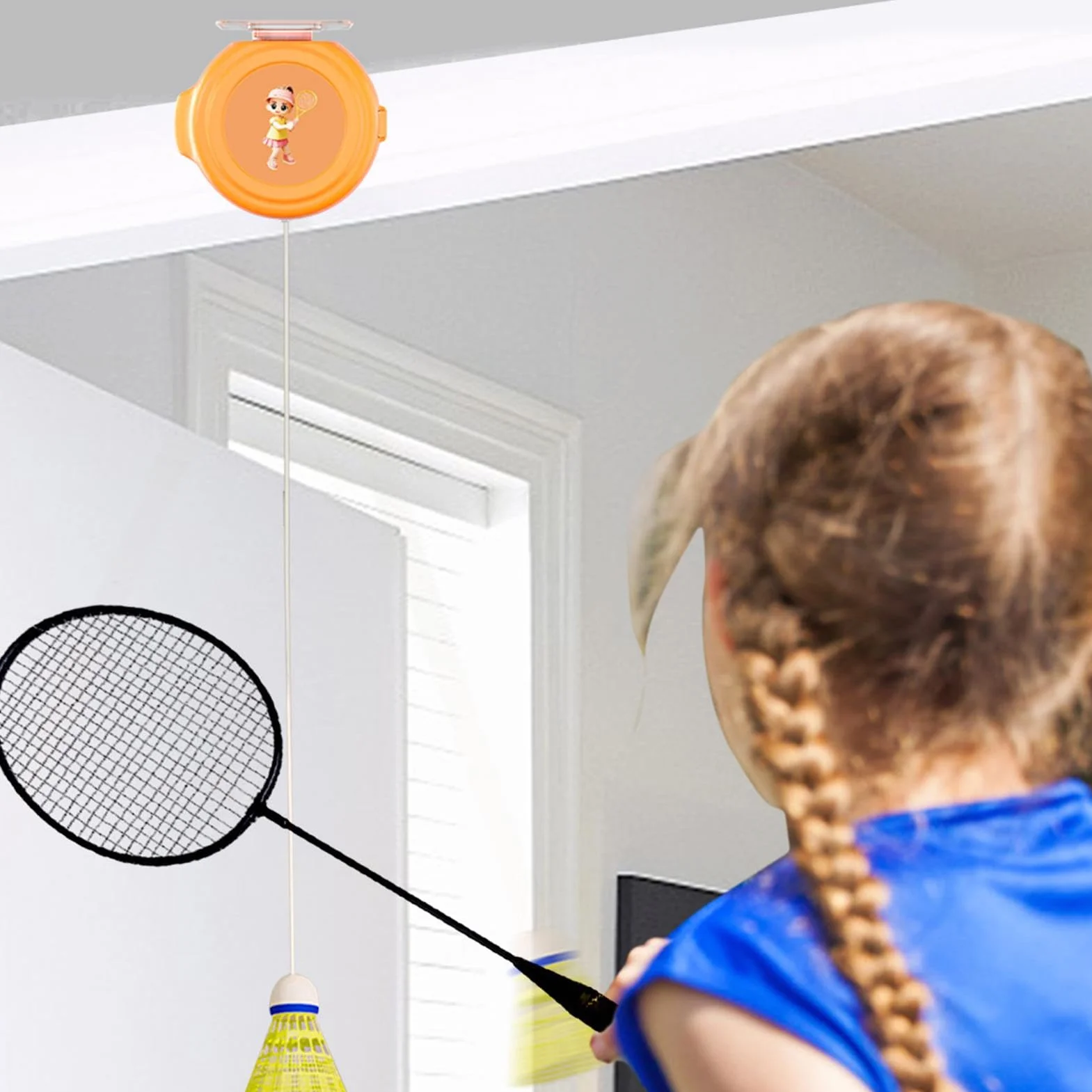 Entrenador de rebote de bádminton portátil para entrenamiento de agilidad con cordones elásticos