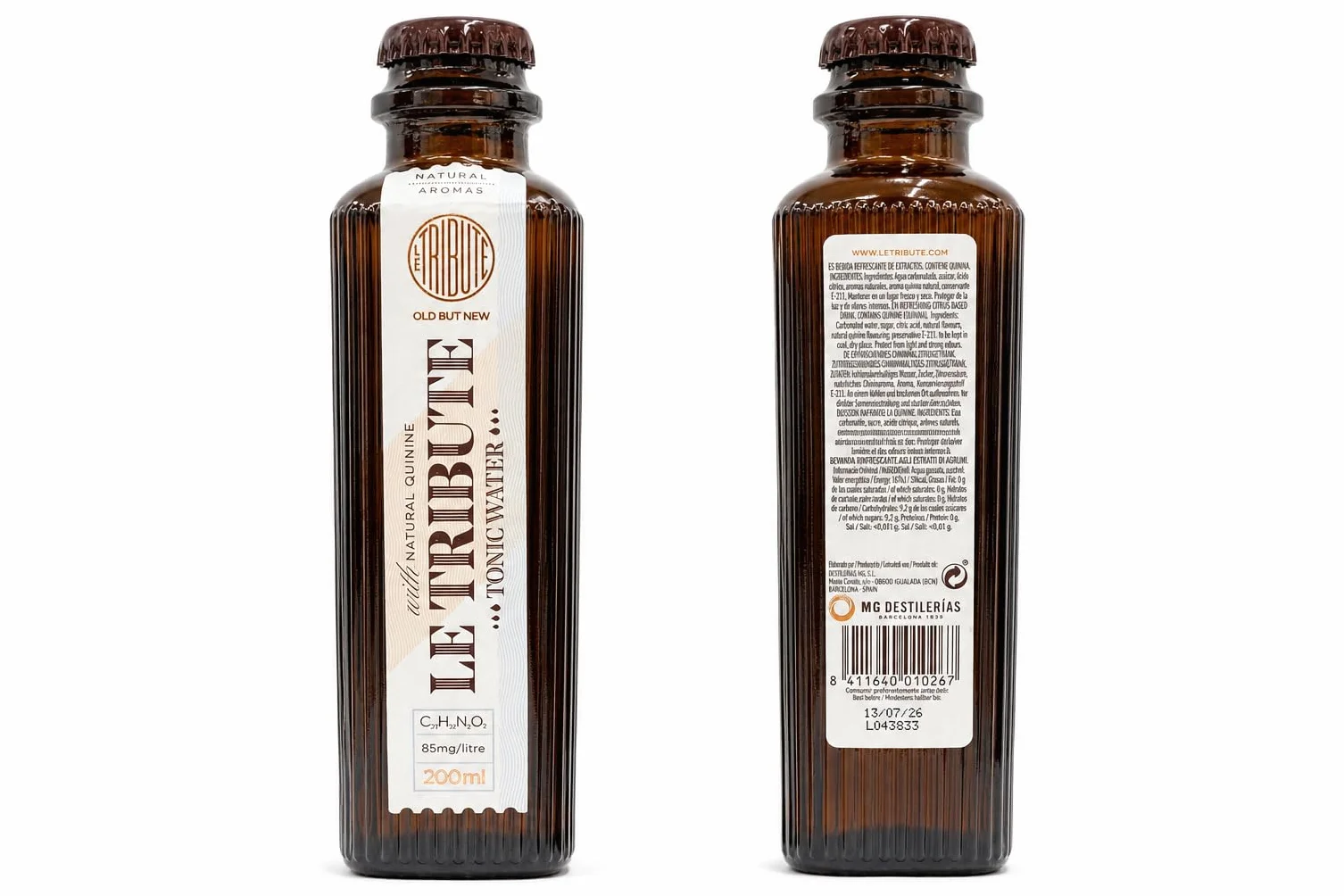 Pack Premium Le Tribute Gin con Caja de Madera y 6 Tónicas de Regalo | Estuche Gourmet para Regalo-MYSECRETWINE-