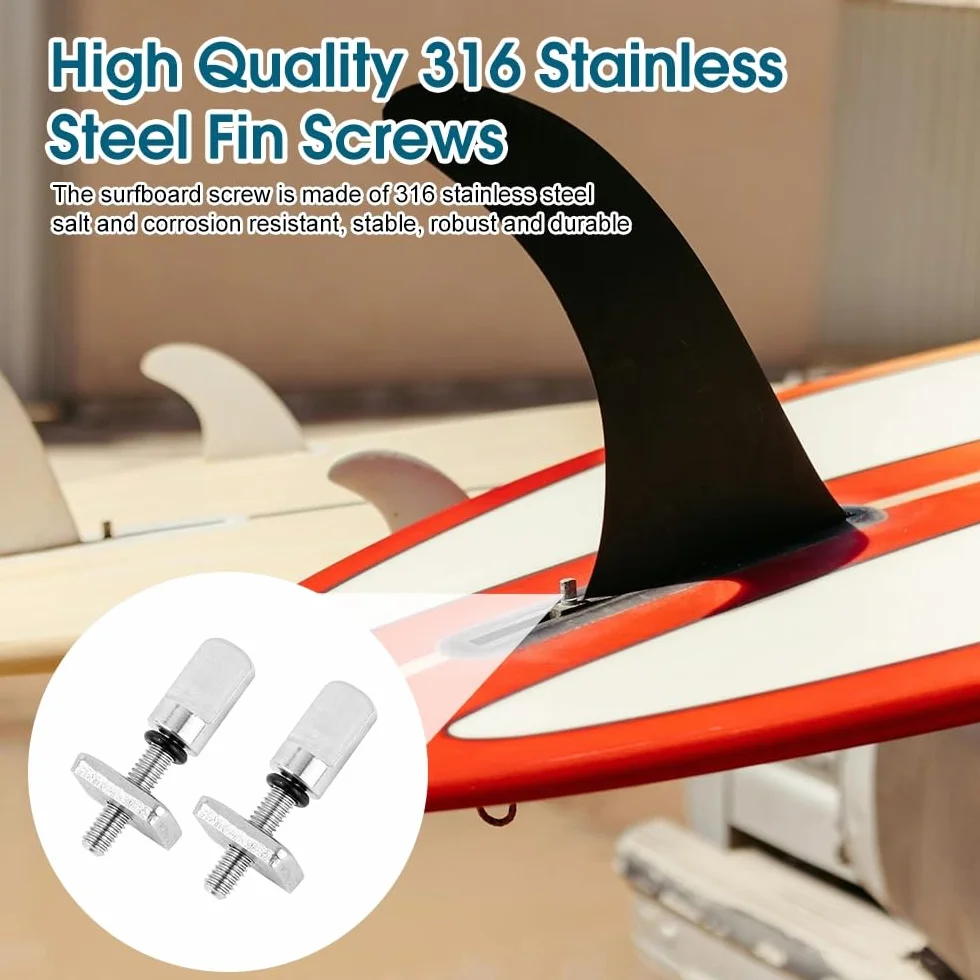 Tornillo de Tabla de Surf, 8PCS Acero Inoxidable para Aleta de Paddle Surf, Longboard