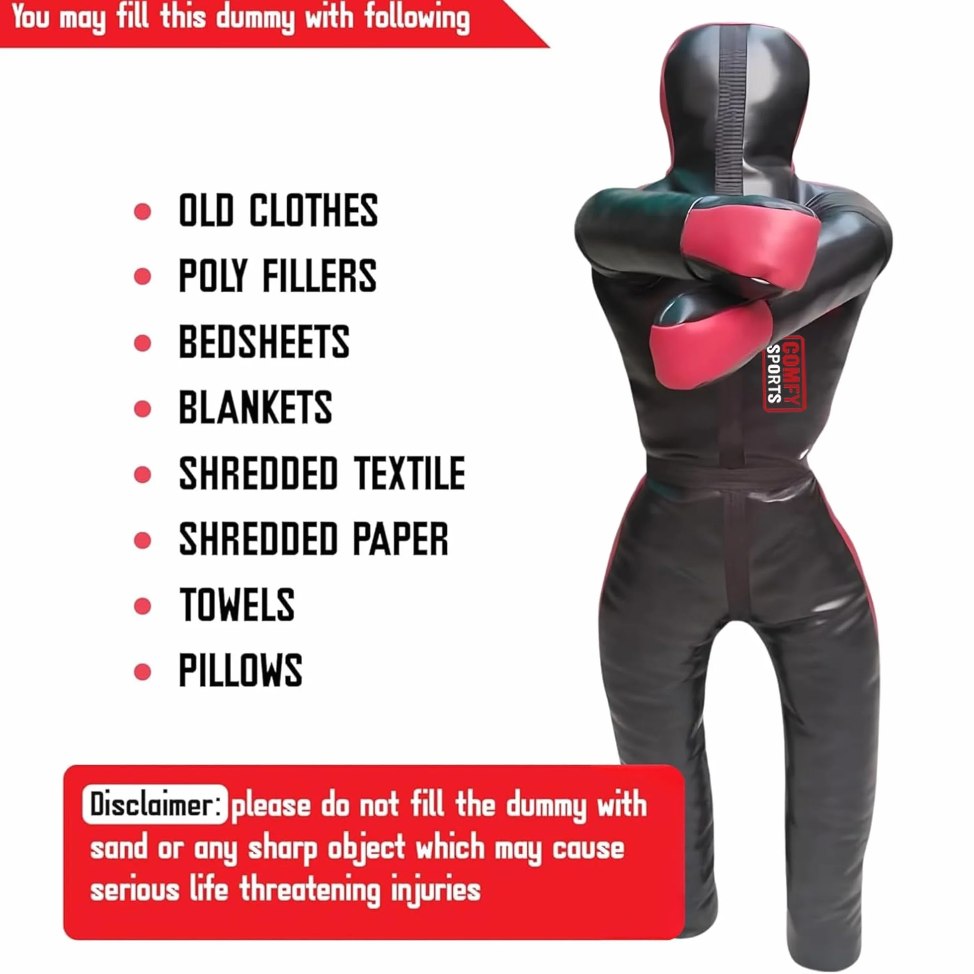 Adult Grip Dummy BJJ Judo Wrestling Standing Position Brazilian Jiu Jitsu MMA Sparring Self Defense Training Unfilled 145cm 170cm Black
