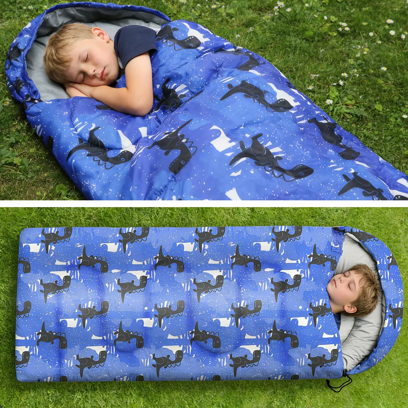 Sacos de dormir para niños, sacos de dormir de camping con bolsa de transporte, saco de dormir compacto para senderismo, mochileros, 3 estaciones, clima cálido y fresco, ligero, impermeable, viajes al