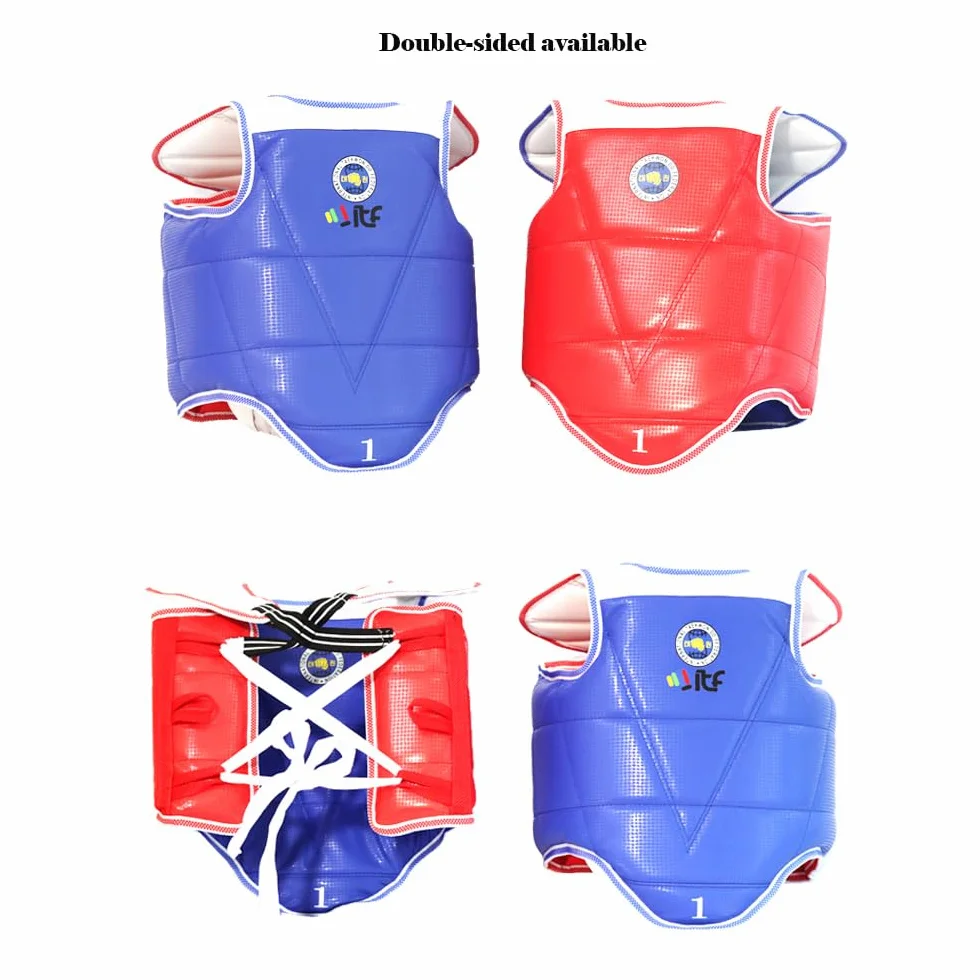 Taekwondo Karate Martial Arts TKD Reversible Chest Guard Abdominal Protector