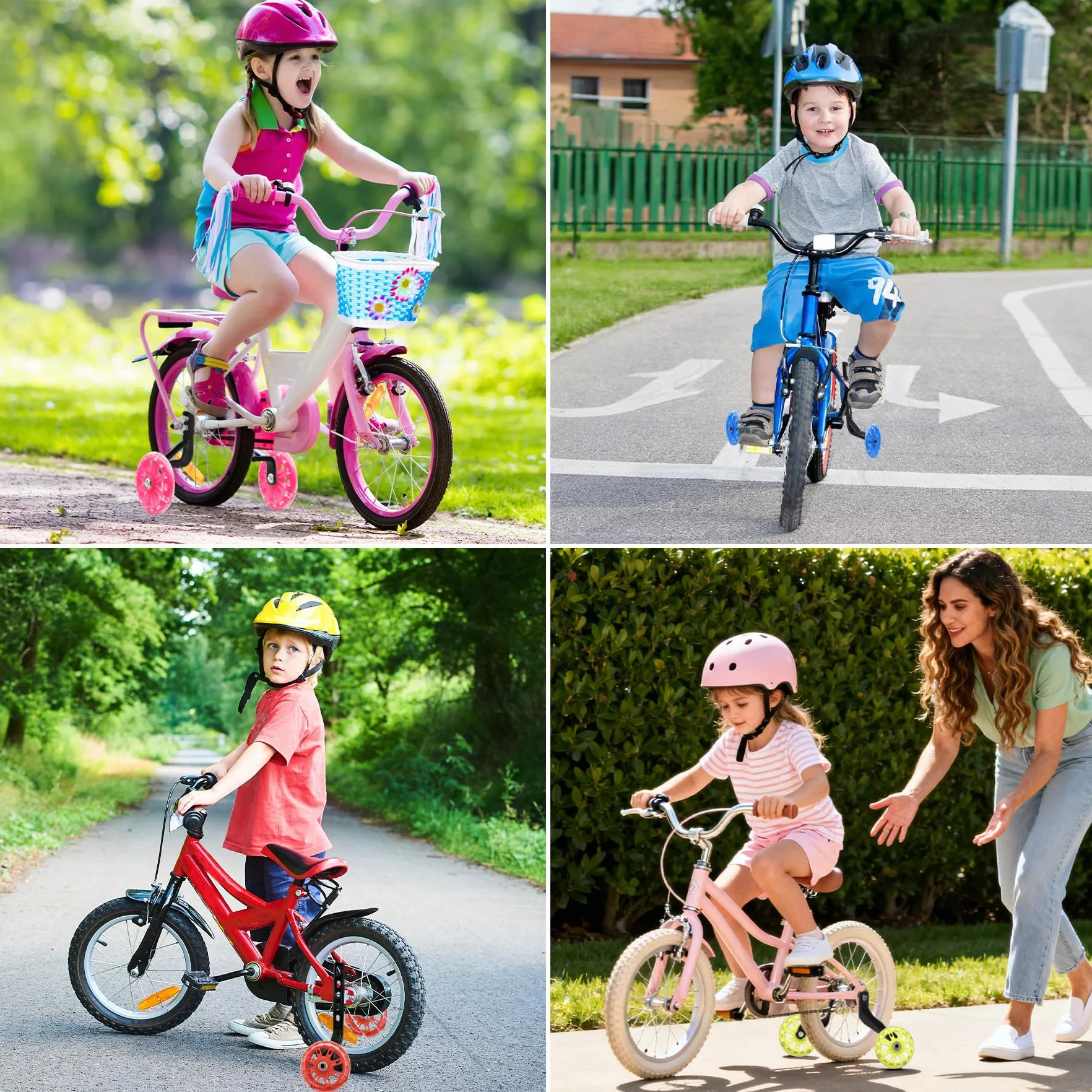 VEEKAY Ruedas de apoyo para bicicleta infantil Estabilizadores Ruedines Universal 12 14 16 18 20 Pulgadas