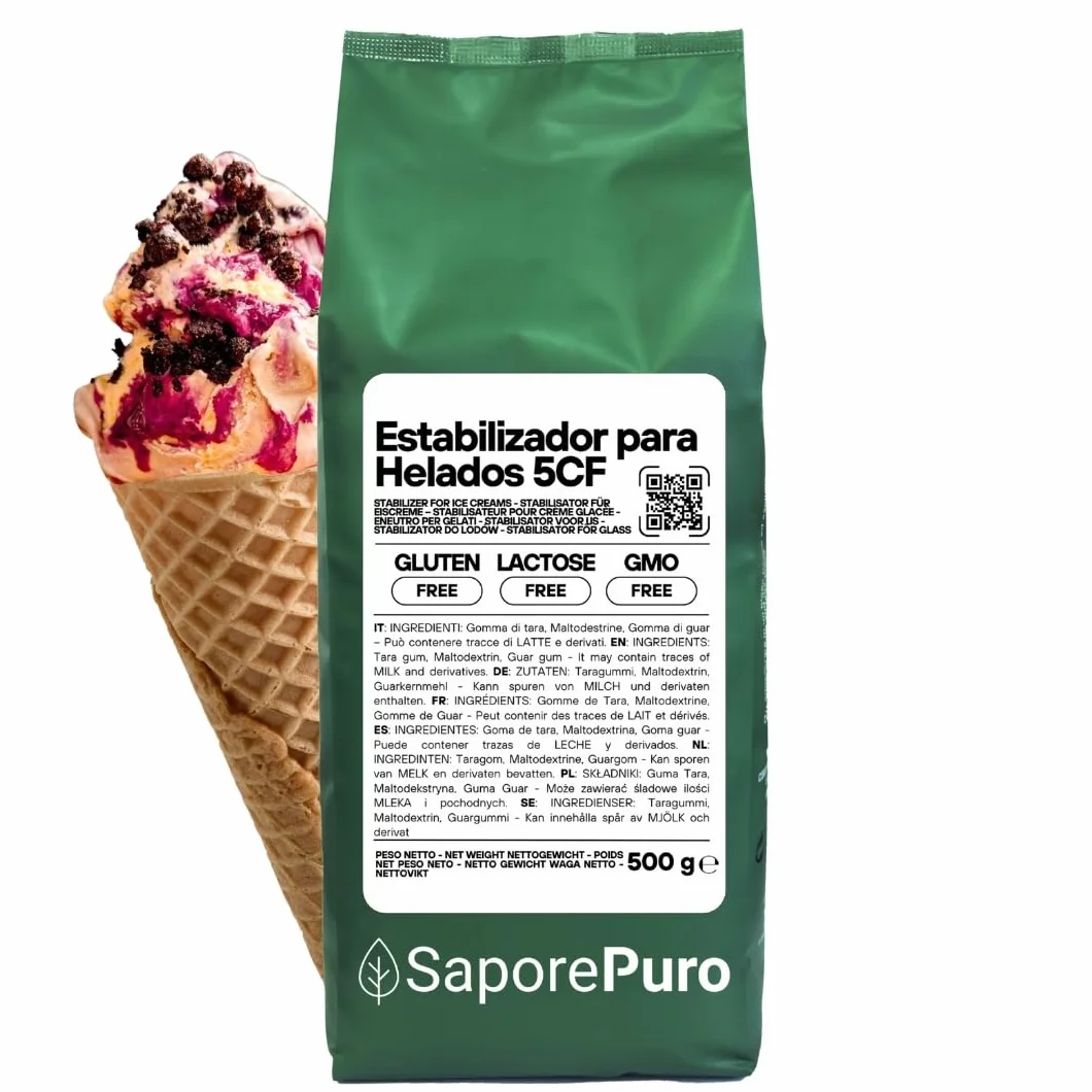 Saporepuro NEUTRO ESTABILIZANTE para helados y sorbetes 500 gr con harina de tara y guar