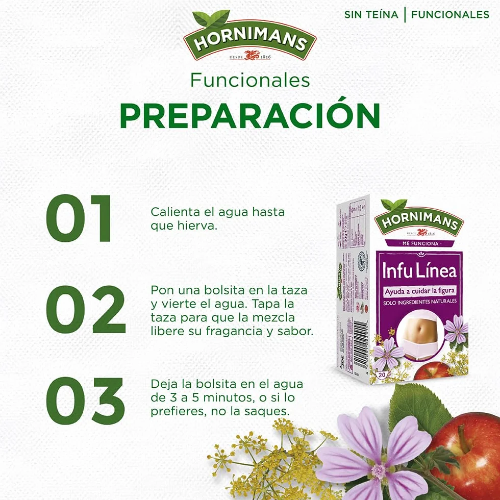 Hornimans Infu Línea | Infusión con Hinojo 100% Natural | 20 bolsitas | Sin Teína