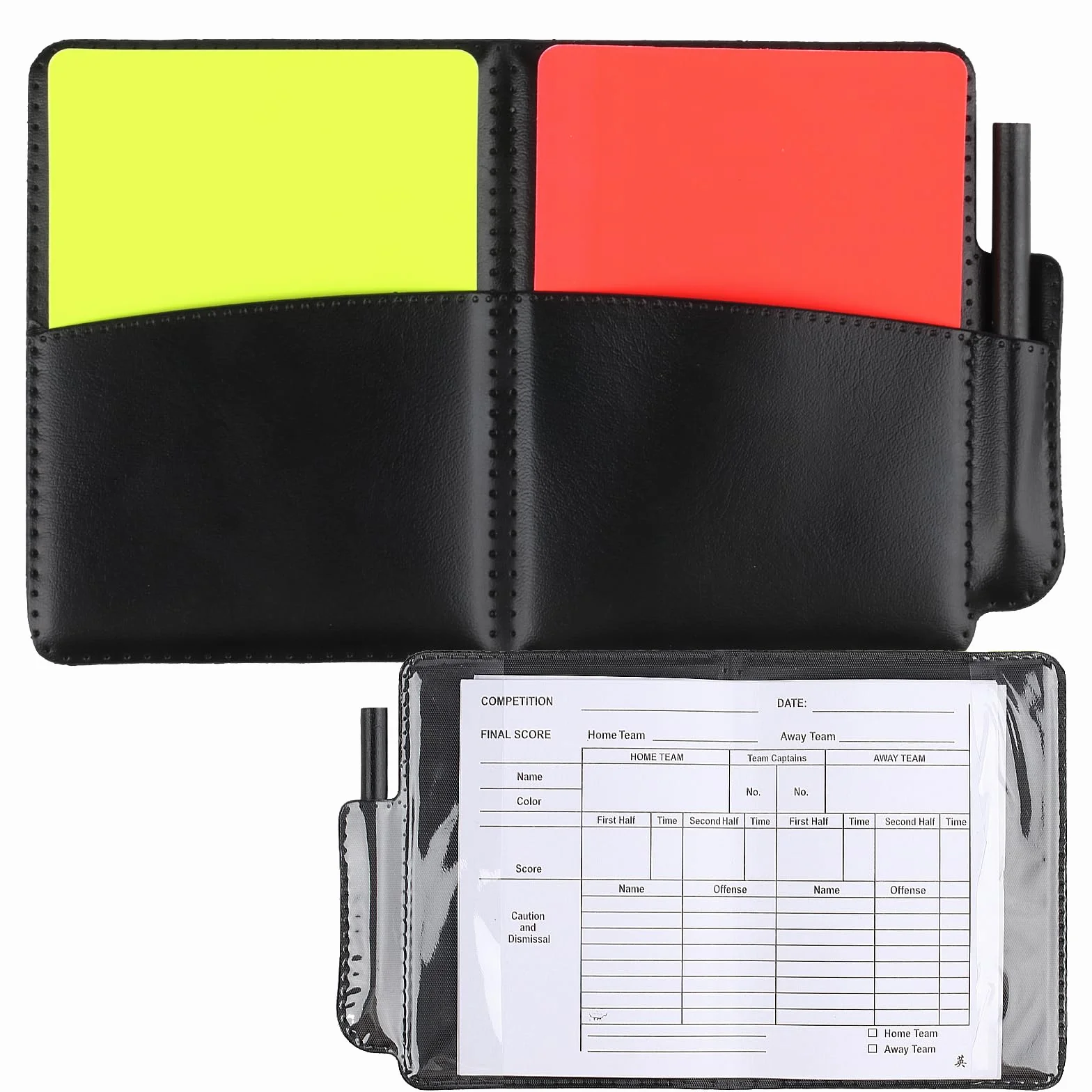 Set de Árbitro de Fútbol con Tarjetas Amarillas y Rojas y Cuaderno Deportivo