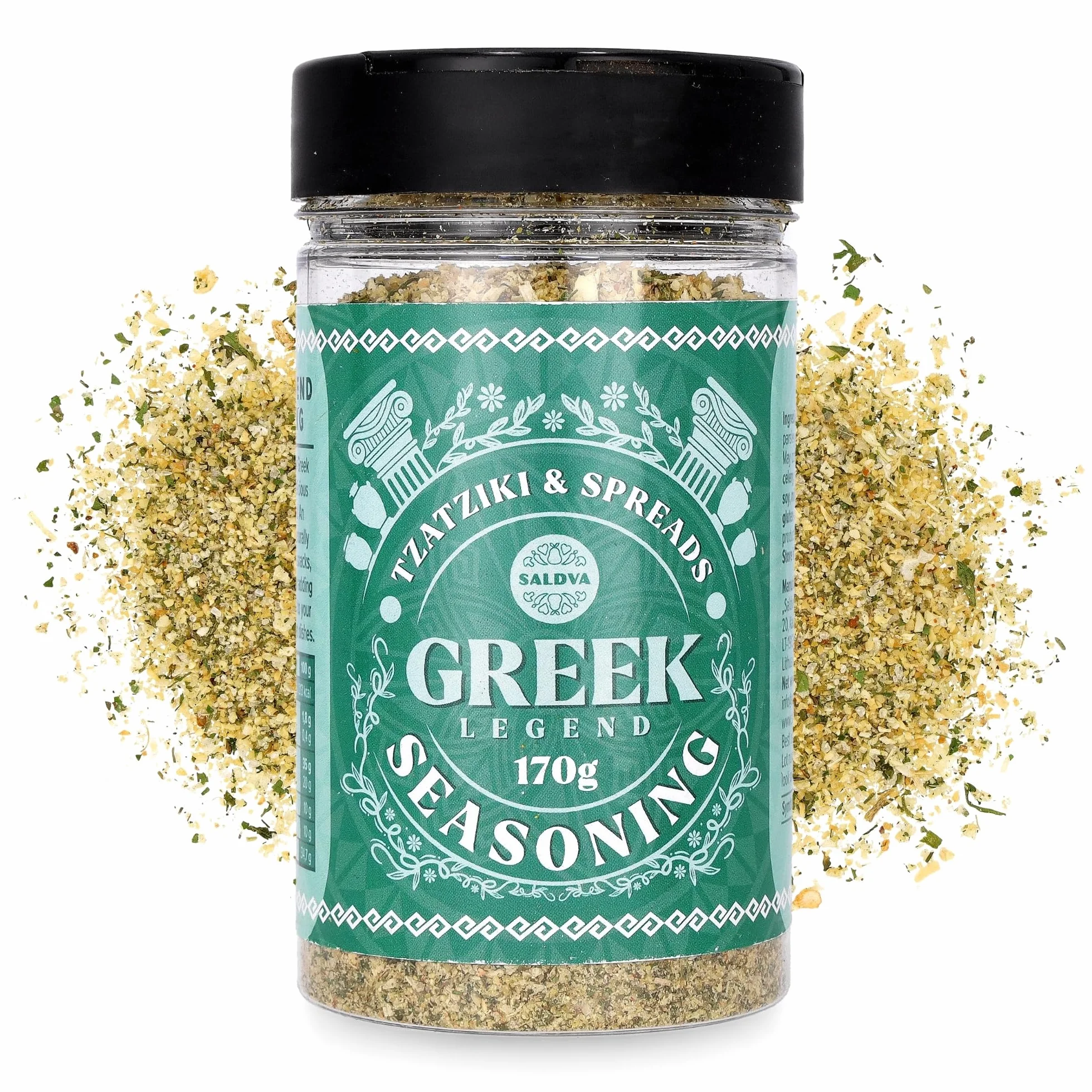 Greek Legend Tzatziki & Spreads Seasoning - Premium Greek Spice Mix - Perfect for Tzatziki, Spreads, and Sauces - Large Jar (170g)