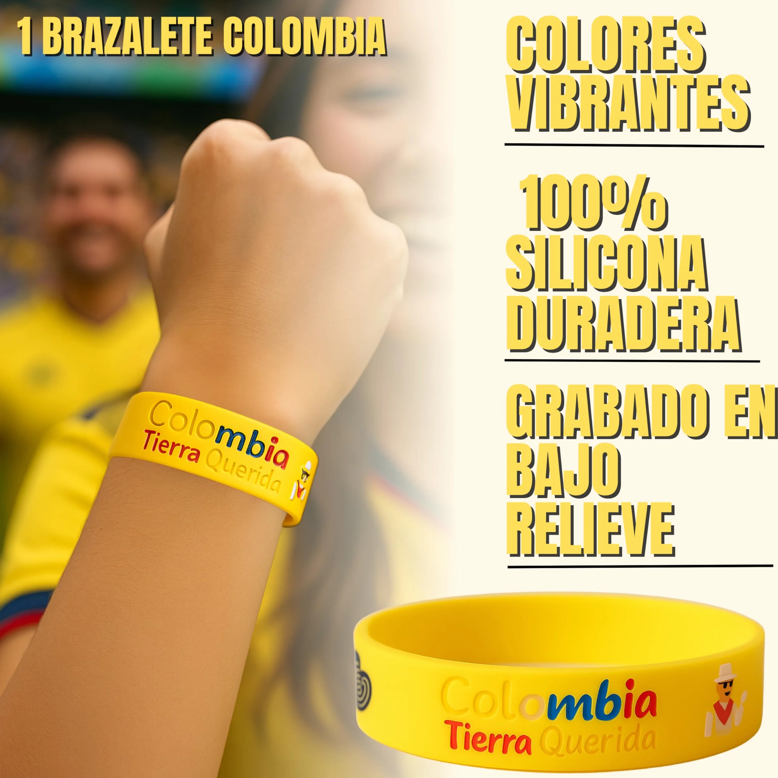 Bandera Colombia Grande 90x150 cm Poliester 100 Denier Decoración Mundial 2026