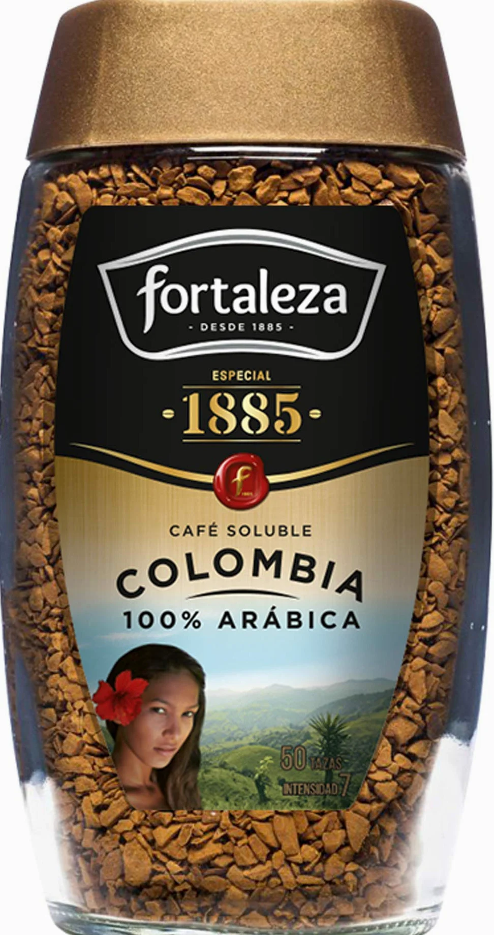 CAFÉ FORTALEZA Café Soluble 100% Arábica de Colombia Pack 100g x 6 (Total 600g) - Café Instantáneo Suave con Matices Florales y Herbales - Café Soluble de Tueste Natural para Despertar tu Día