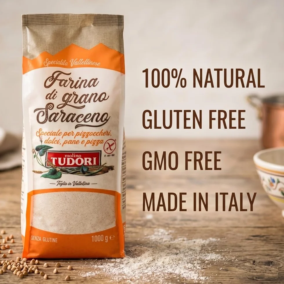 Molino Tudori - Harina de Trigo Sarraceno Integral (1Kg) | Sin Gluten | Sin OMG