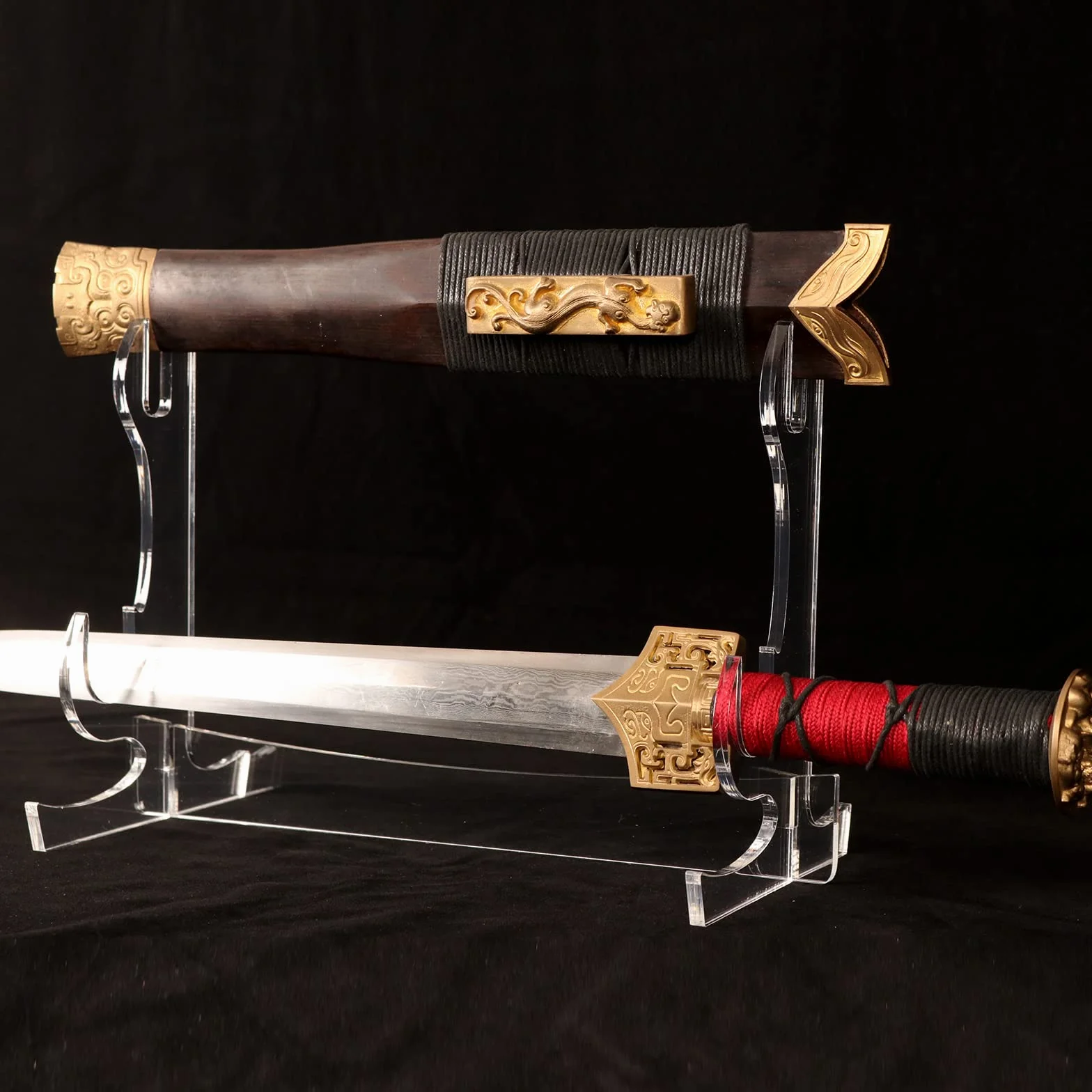 WANLIAN Soporte de Espada Samurai Acrílico de Dos Capas, Gancho de Exhibición para Todas Las Espadas (Transparente)