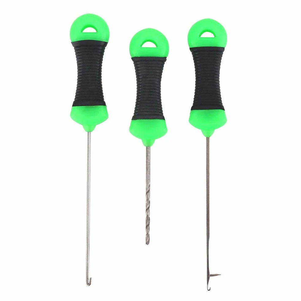 Alomejor Juego de 3 Brocas para Pesca de Carpas, Accesorios Resistentes para Línea de Pesca