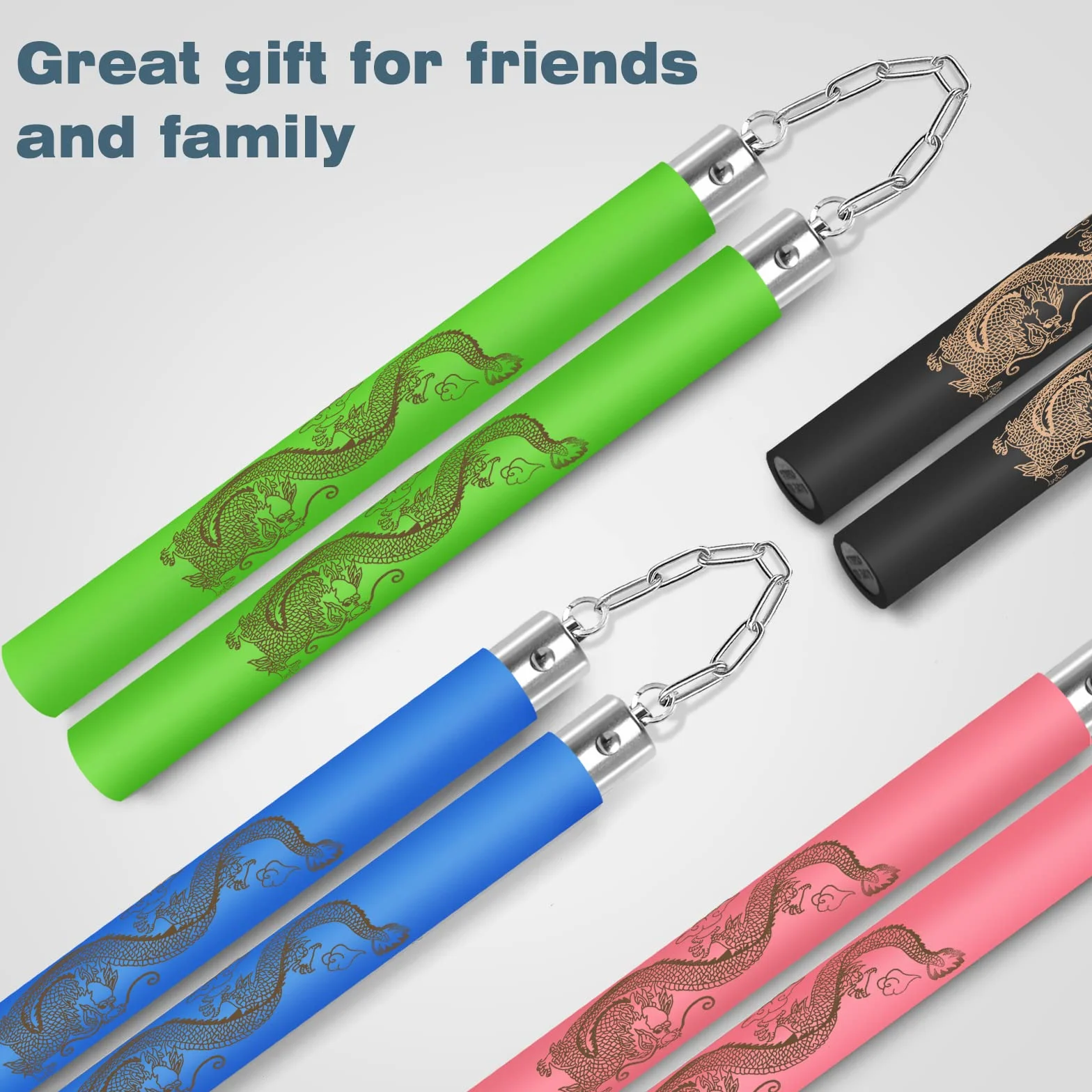 MARCOLO Nunchucks de espuma para niños y adultos, seguros y duraderos con conector de cadena de rodamiento de bolas