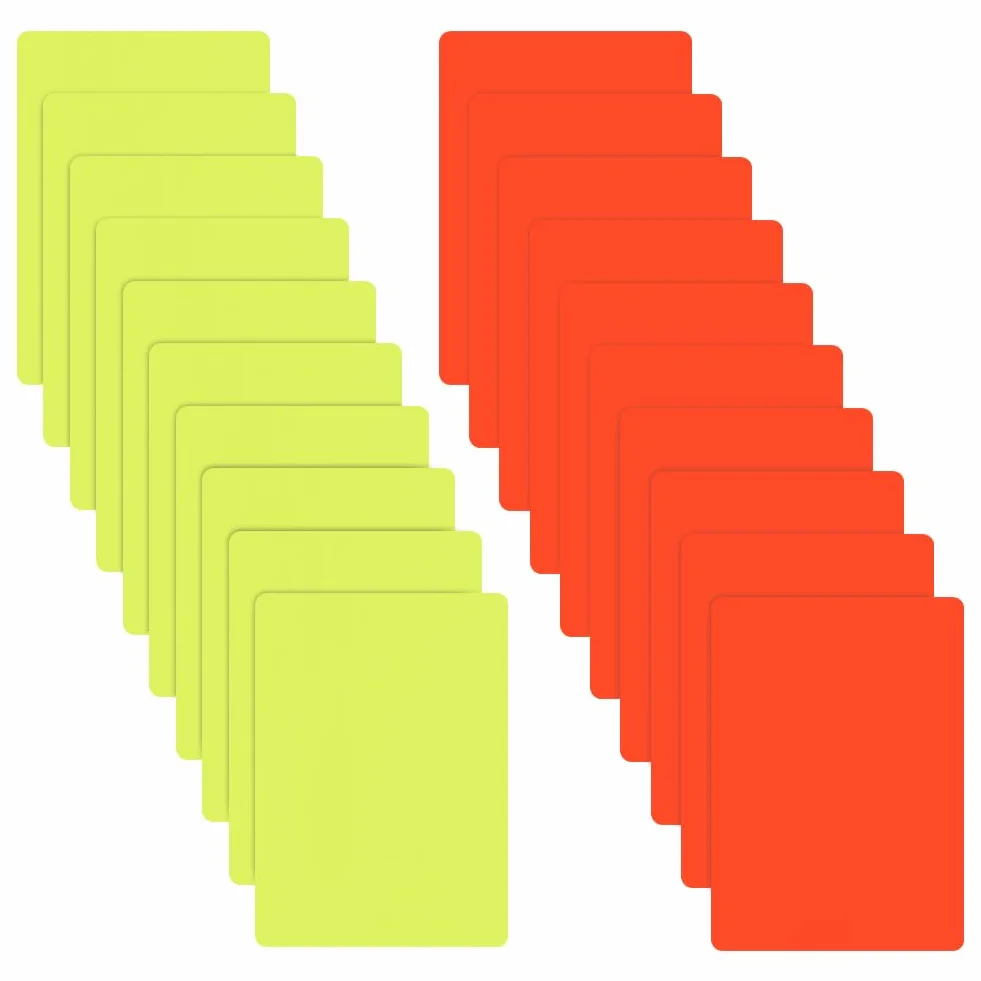 OLYCRAFT tarjetas de árbitro rojas y amarillas 80 x 110 mm juego fútbol