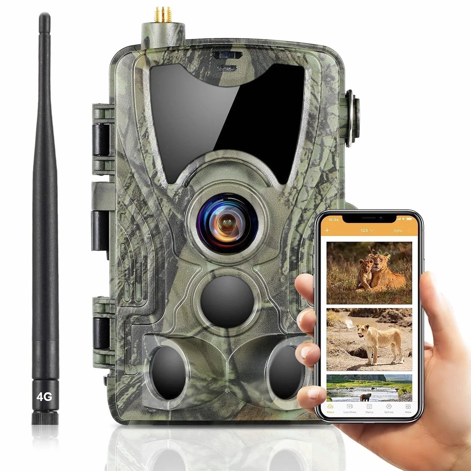 VanBang Cámara de Caza 4G 4K 120MP con SIM, Visión Nocturna Infrarroja 850nm, Impermeable