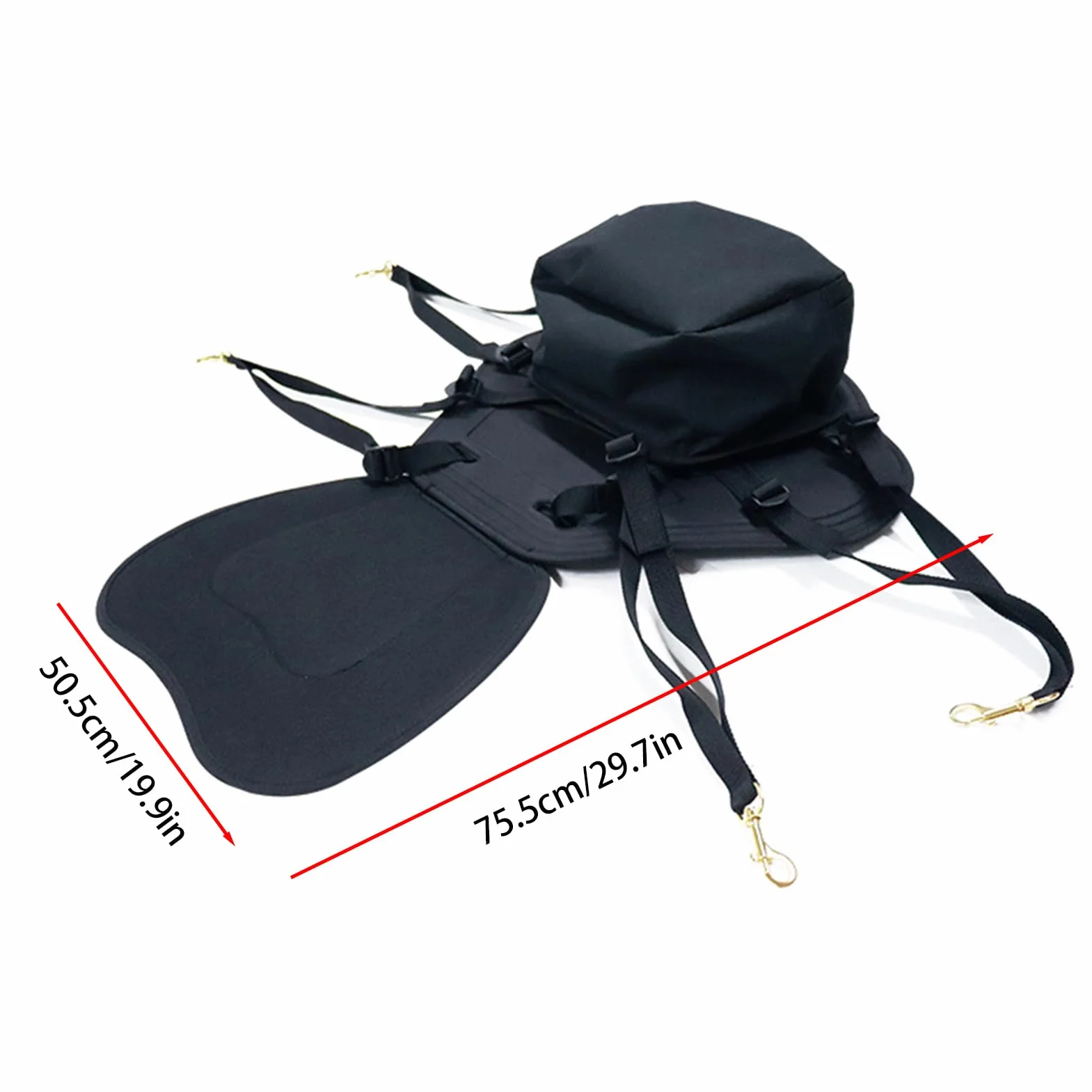 Asiento Para Kayak Portátil con Respaldo Alto Ajustable y 4 Correas, Acolchado para Pesca, Piragüismo, Deriva, Rafting