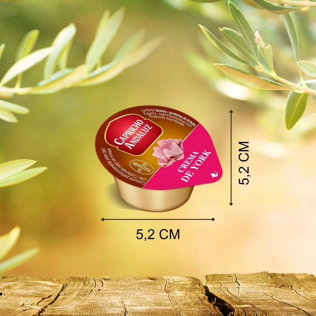 Capricho Andaluz - Bolsa Crema de York 8 Unidades en Monodosis de 25gr Untable para tus Desayunos y Meriendas con un Envasado Práctico y Cómodo para Llevar